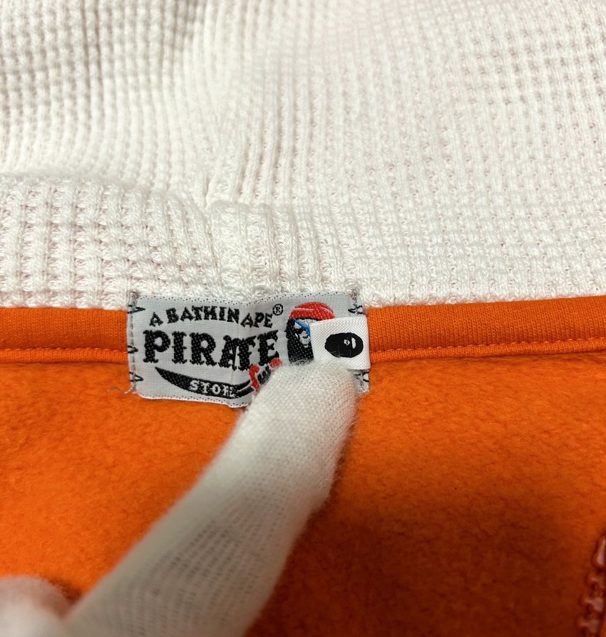Bape Bape Orange Pirate Cross Bone Zip Hoodie Size US XL / EU 56 / 4 - 5 Thumbnail