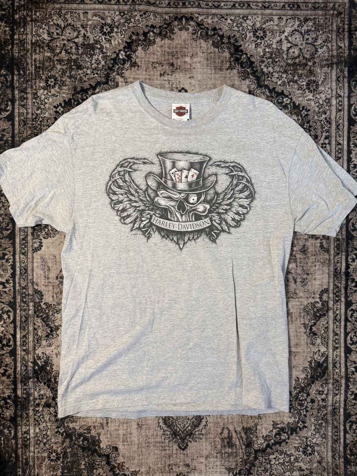Harley Davidson × Vintage Y2K Harley-Davidson Mad Hatter Las Vegas Biker Shirt (SizeL) Size US L / EU 52-54 / 3 - 1 Thumbnail