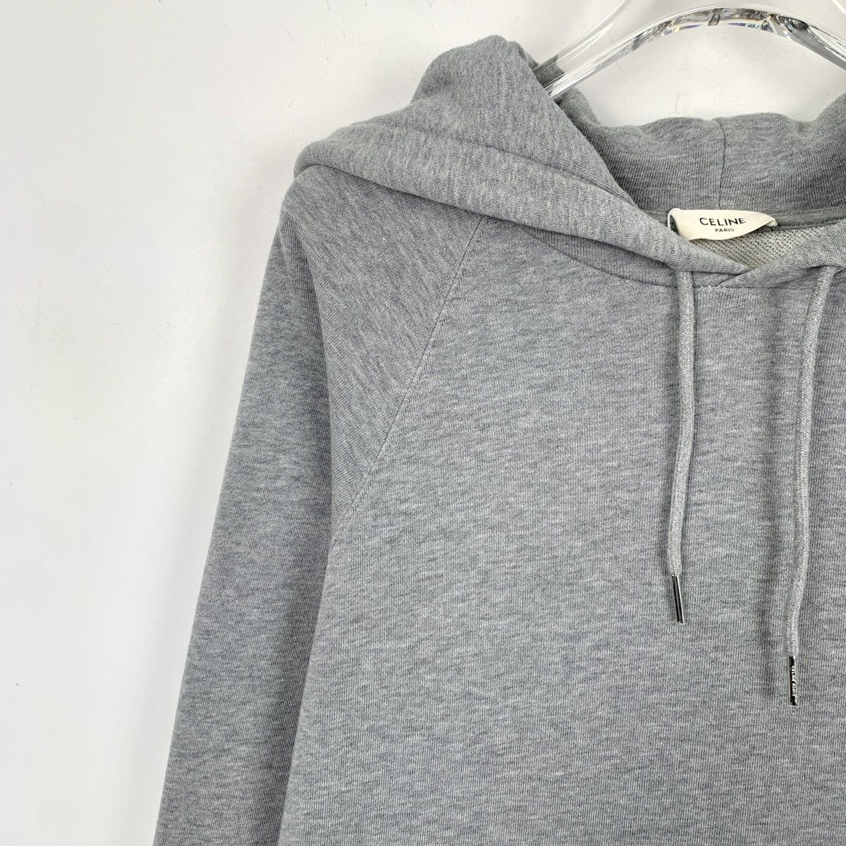 Celine Celine Grey Logo Printed Cotton Hooded Sweatshirt K26WX Size XS / US 0-2 / IT 36-38 - 3 Thumbnail