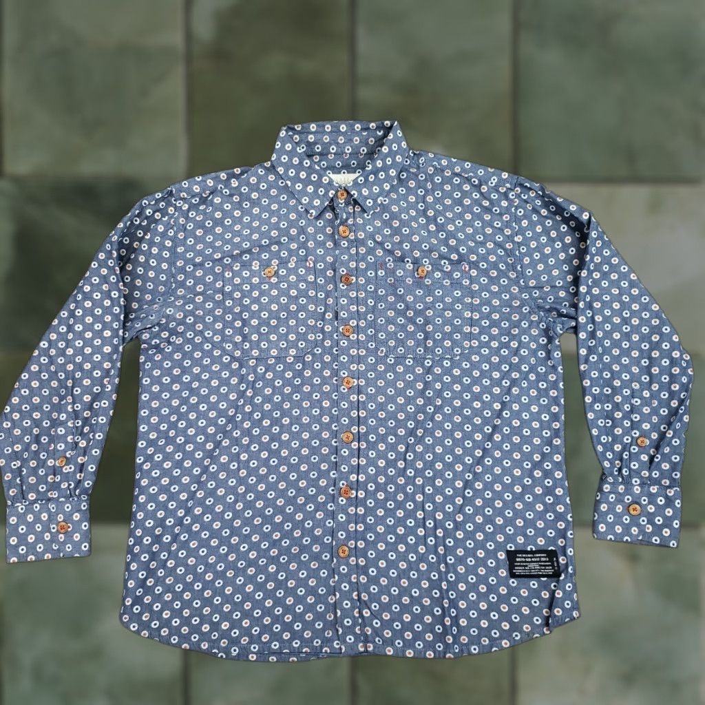 Vintage Decibel Button-Down Shirt Mens XL Long Sleeve Slim Fit Blue Geometric Button-Up Open? Size US XL / EU 56 / 4 - 1 Thumbnail