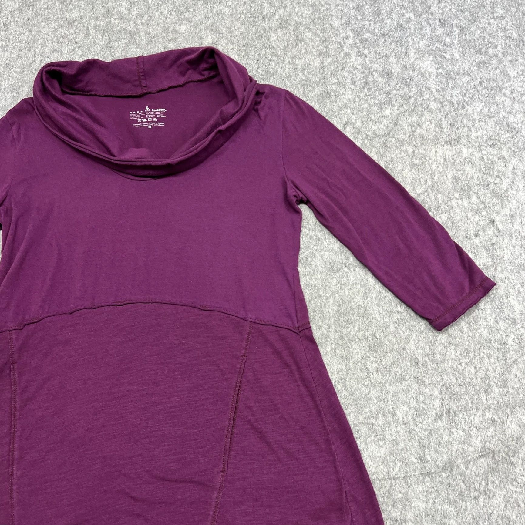 Vintage Neon Buddha Womens XS Purple Cowl Neck 3/4 Sleeve Tunic Top Pockets Shirt Blouse Dressy Casual Knit Jersey Knit Tunic Shirt Size XS / US 0-2 / IT 36-38 - 7 Thumbnail