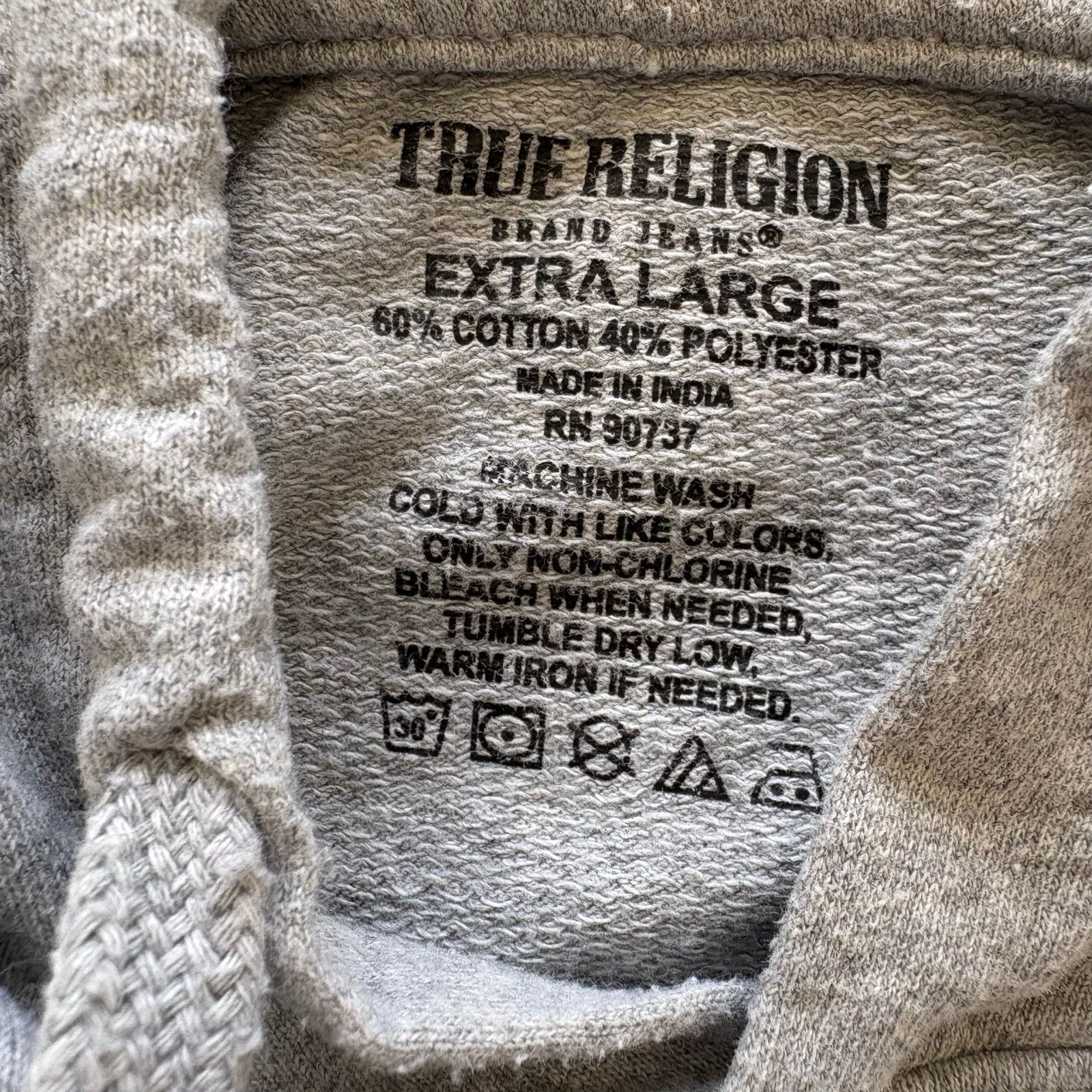 True Religion True Religion Grey Box Hoodie Size US XL / EU 56 / 4 - 4 Thumbnail