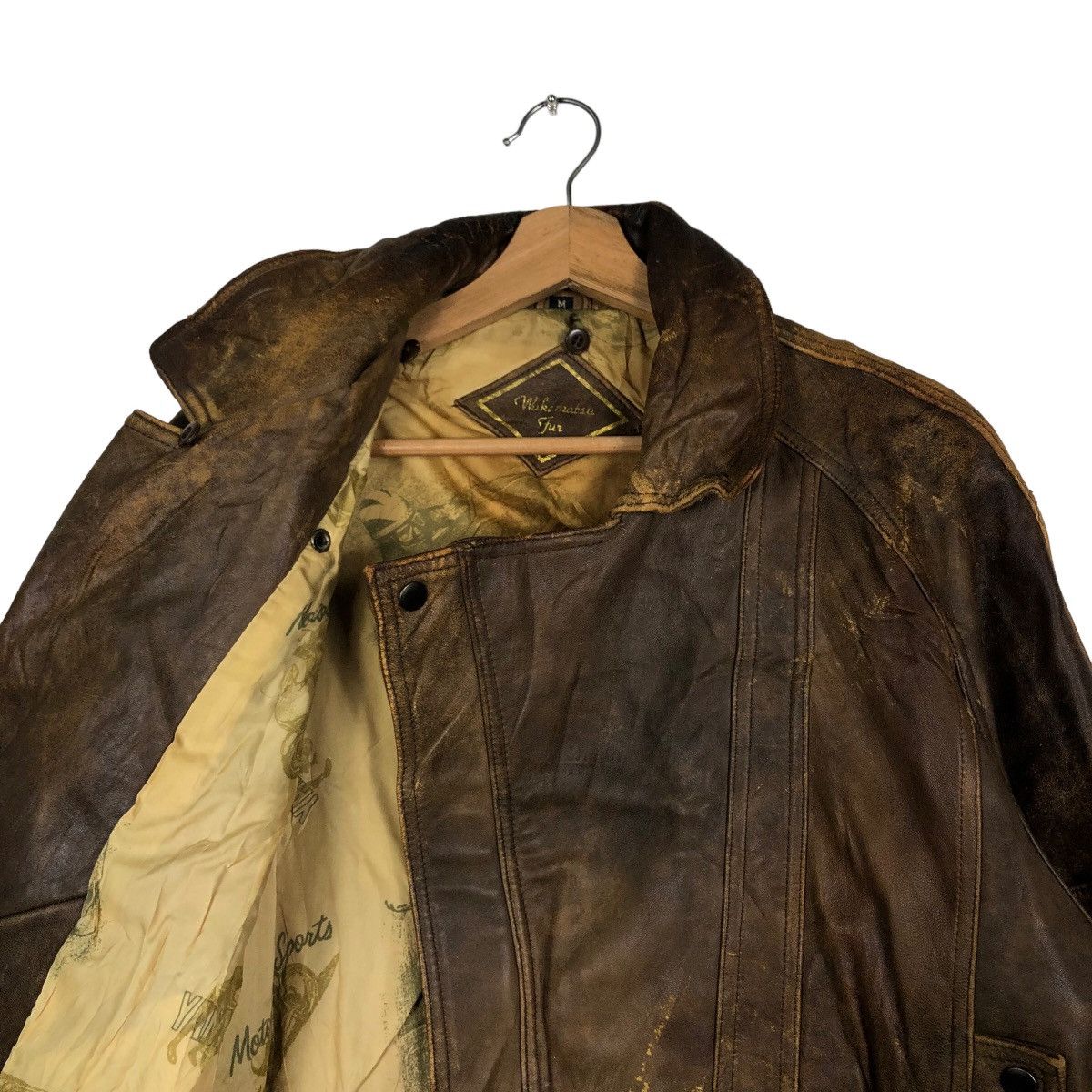 Genuine Leather 🔥Vintage Leather Jacket Wakamatsu Fur Bomber Design Japan Size US M / EU 48-50 / 2 - 9 Thumbnail