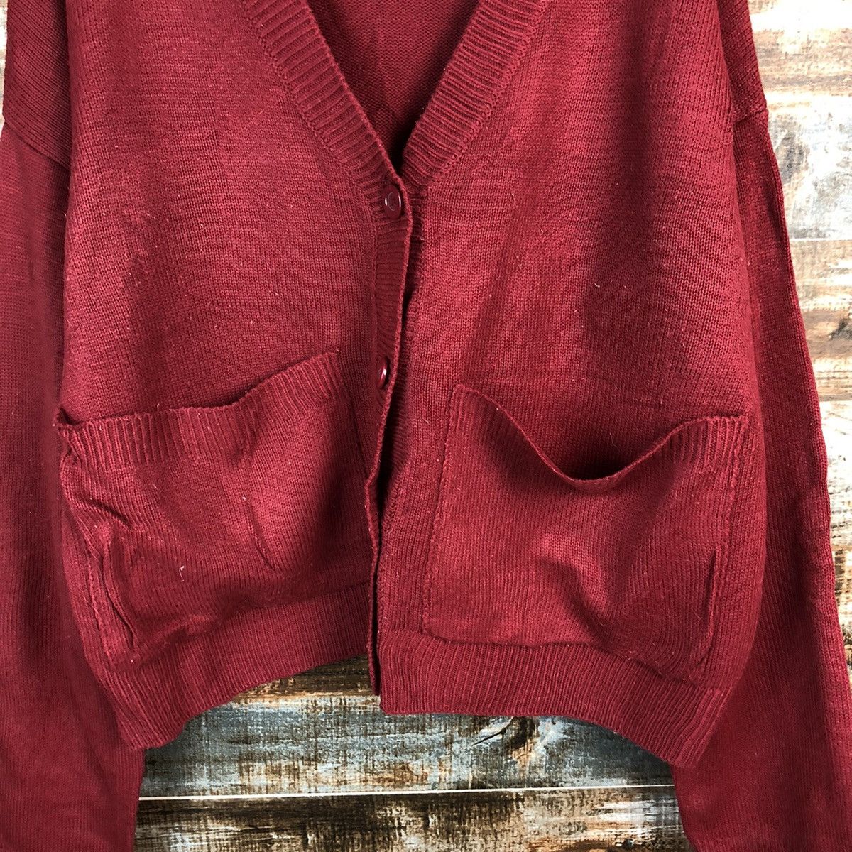 Japanese Brand GOGO Sing Red Cardigan Knitwear #A1711 Size US XL / EU 56 / 4 - 6 Thumbnail