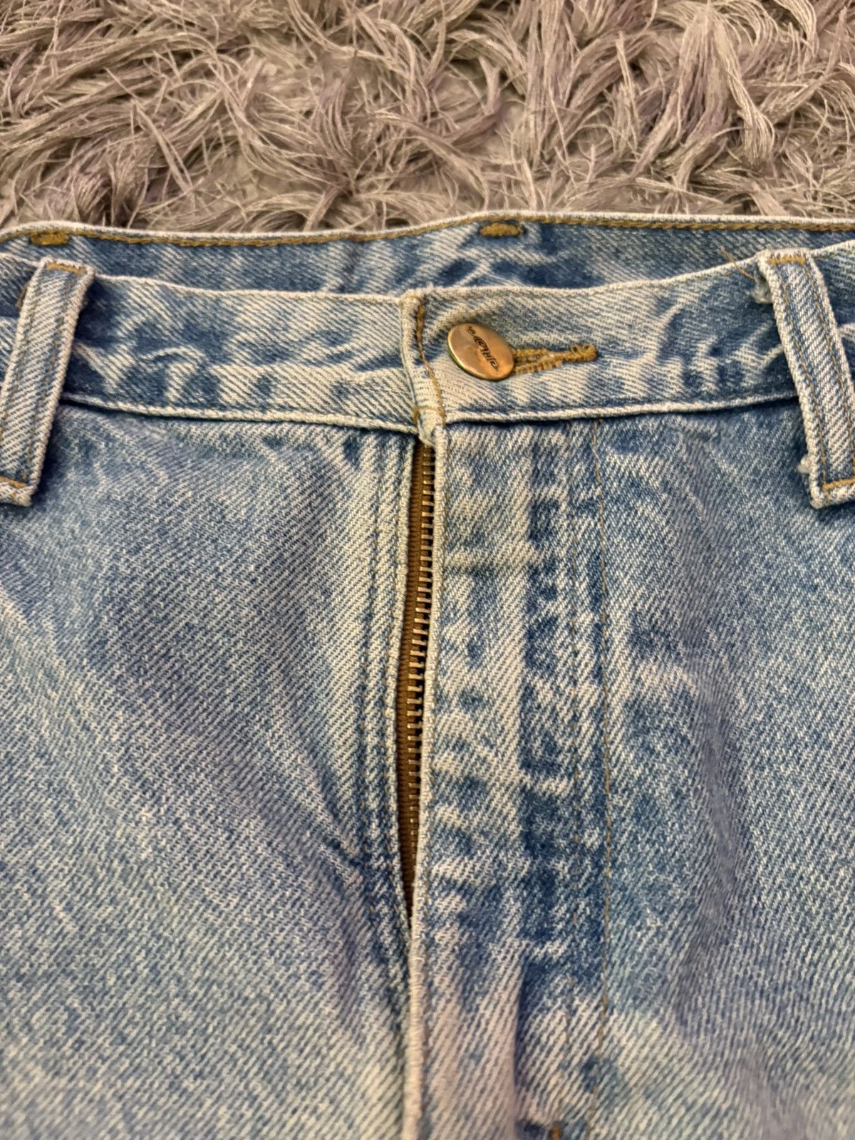 Carhartt Vintage 90’s faded blue denim carhartt double knee jeans Size US 32 / EU 48 - 3 Thumbnail