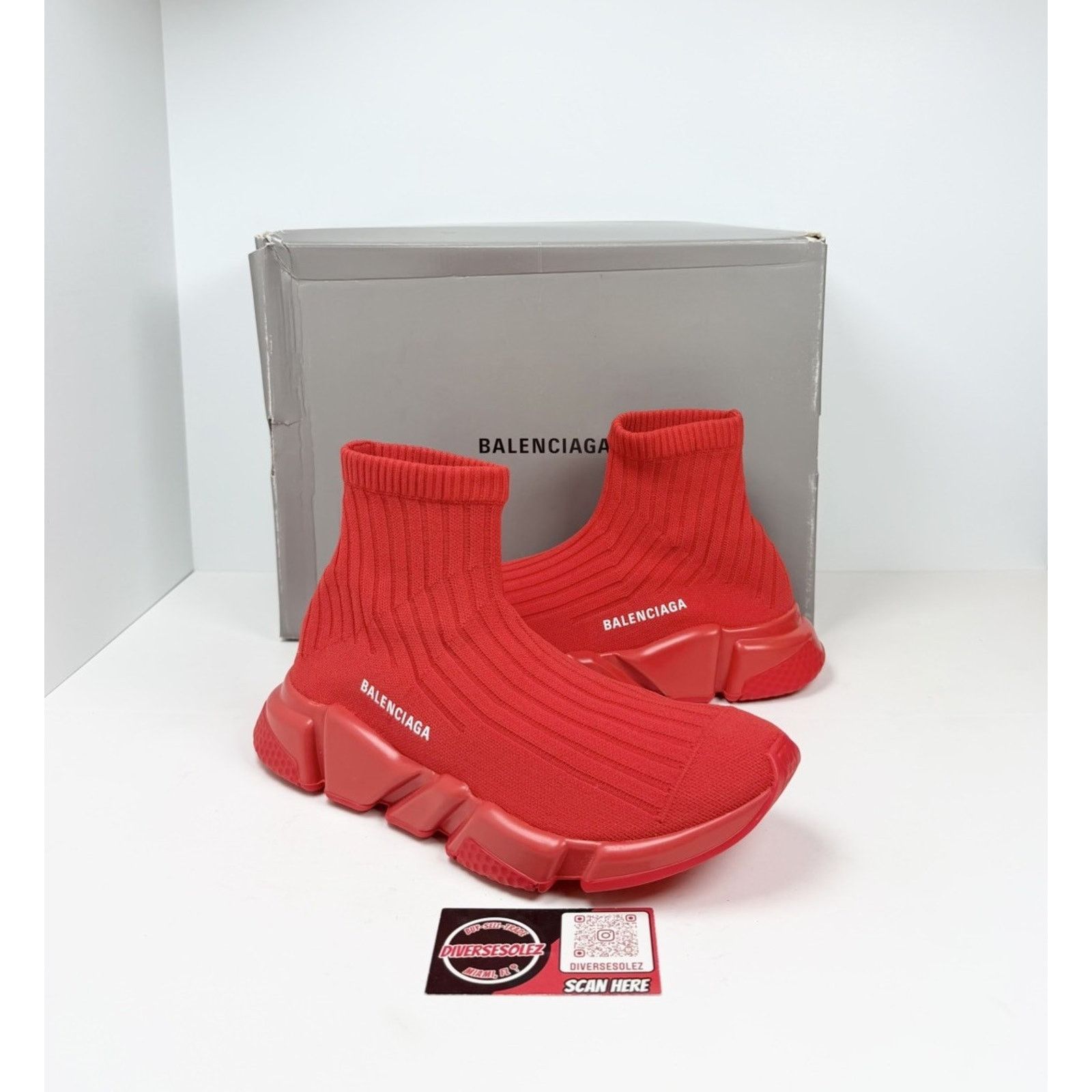 Balenciaga Size 42EU/9US - Balenciaga Speed Rib Knit Red NEW Size US 9 / EU 42 - 1 Thumbnail
