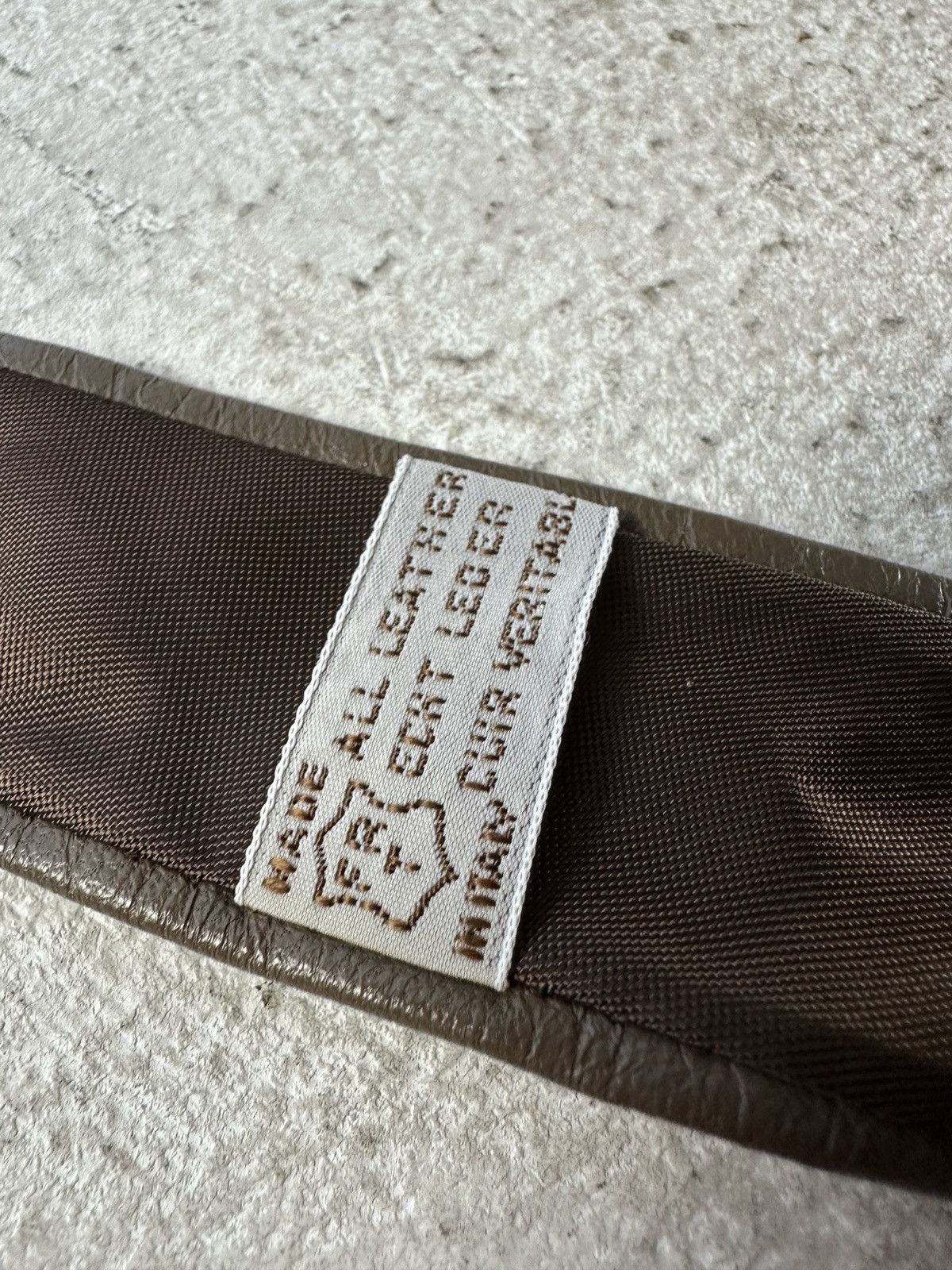 Other 🚨 LEATHER BROWN BEIGE ITALY Tie LUXURY VNTG RARE OLD MONEY Size ONE SIZE - 6 Thumbnail