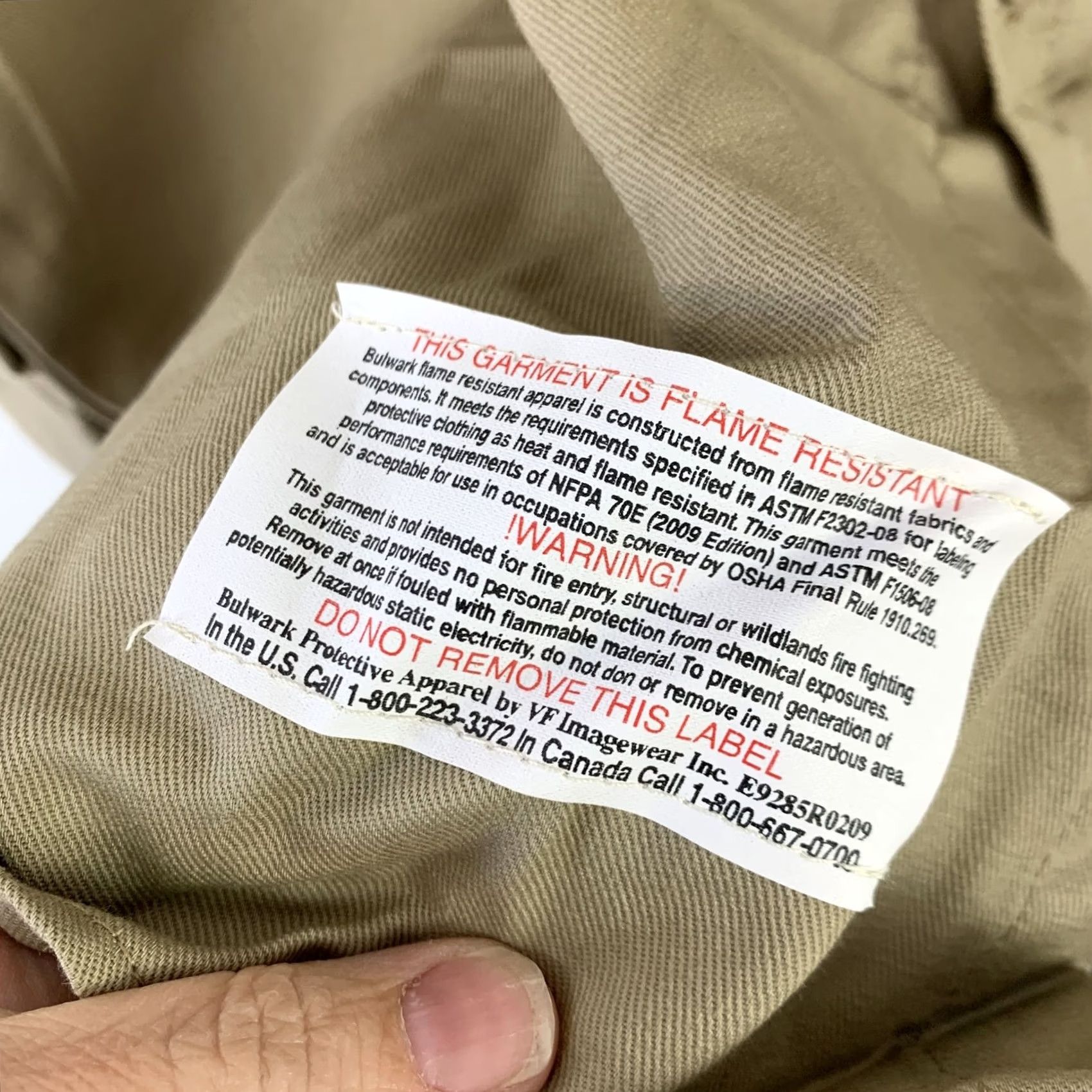 Vintage Bulwark Excel FR Flame Resistant Work Shirt Men's Large Regular Khaki Tan Size US L / EU 52-54 / 3 - 3 Thumbnail