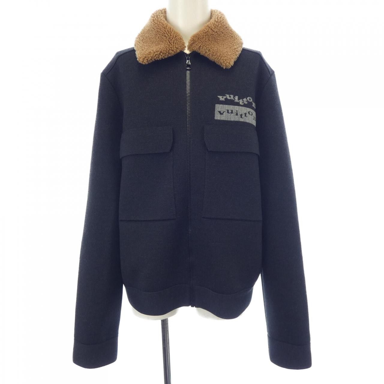 Louis Vuitton Louis Vuitton Louis Vuitton Knit Shearling Collar Jacket Textile Outerwear HON33WZLL DUTY FREE for USA Size ONE SIZE - 1 Thumbnail