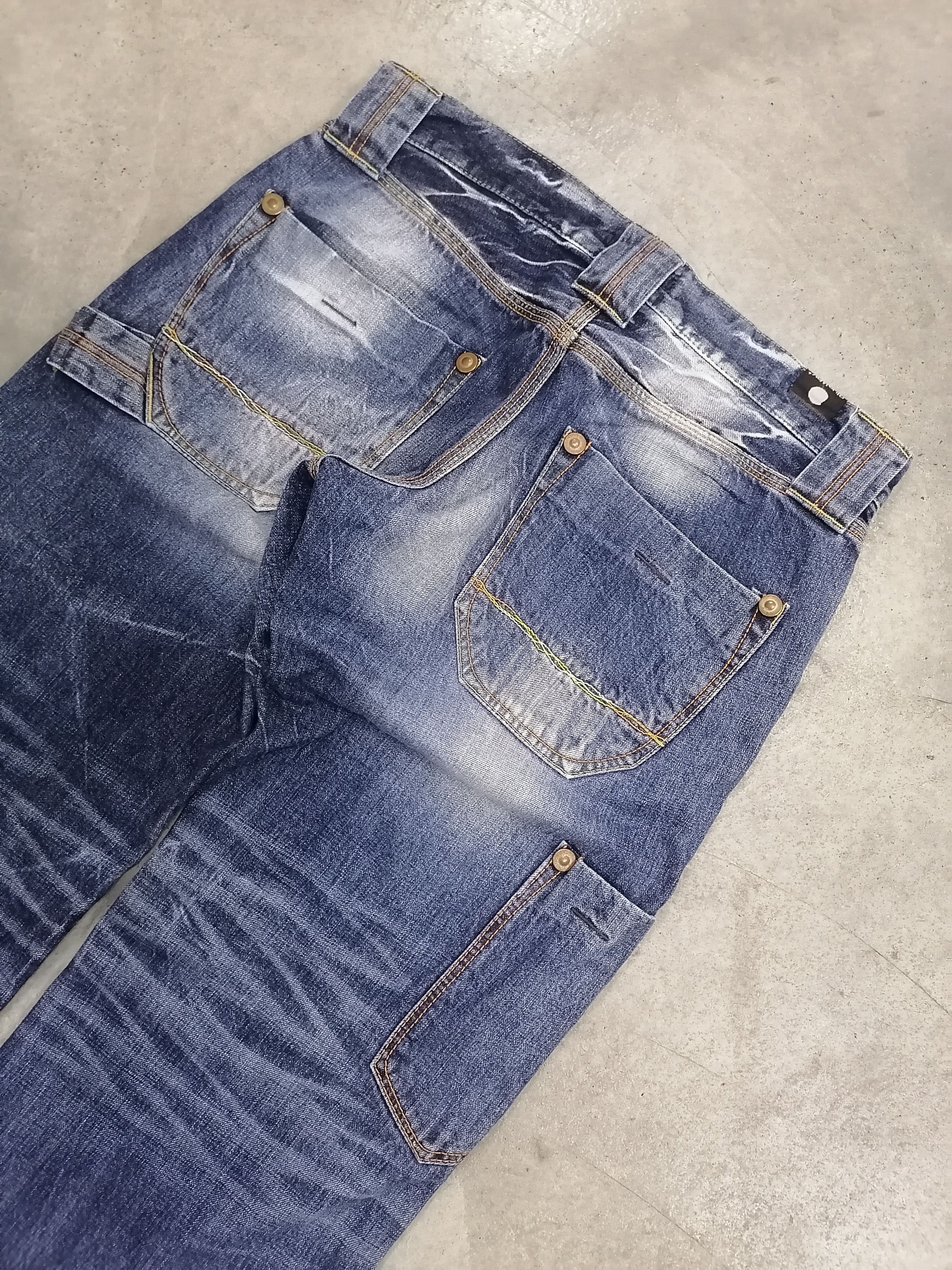 Japanese Brand Baggy Jeans Blue Way Carpenter Denim Pants Size US 34 / EU 50 - 10 Thumbnail