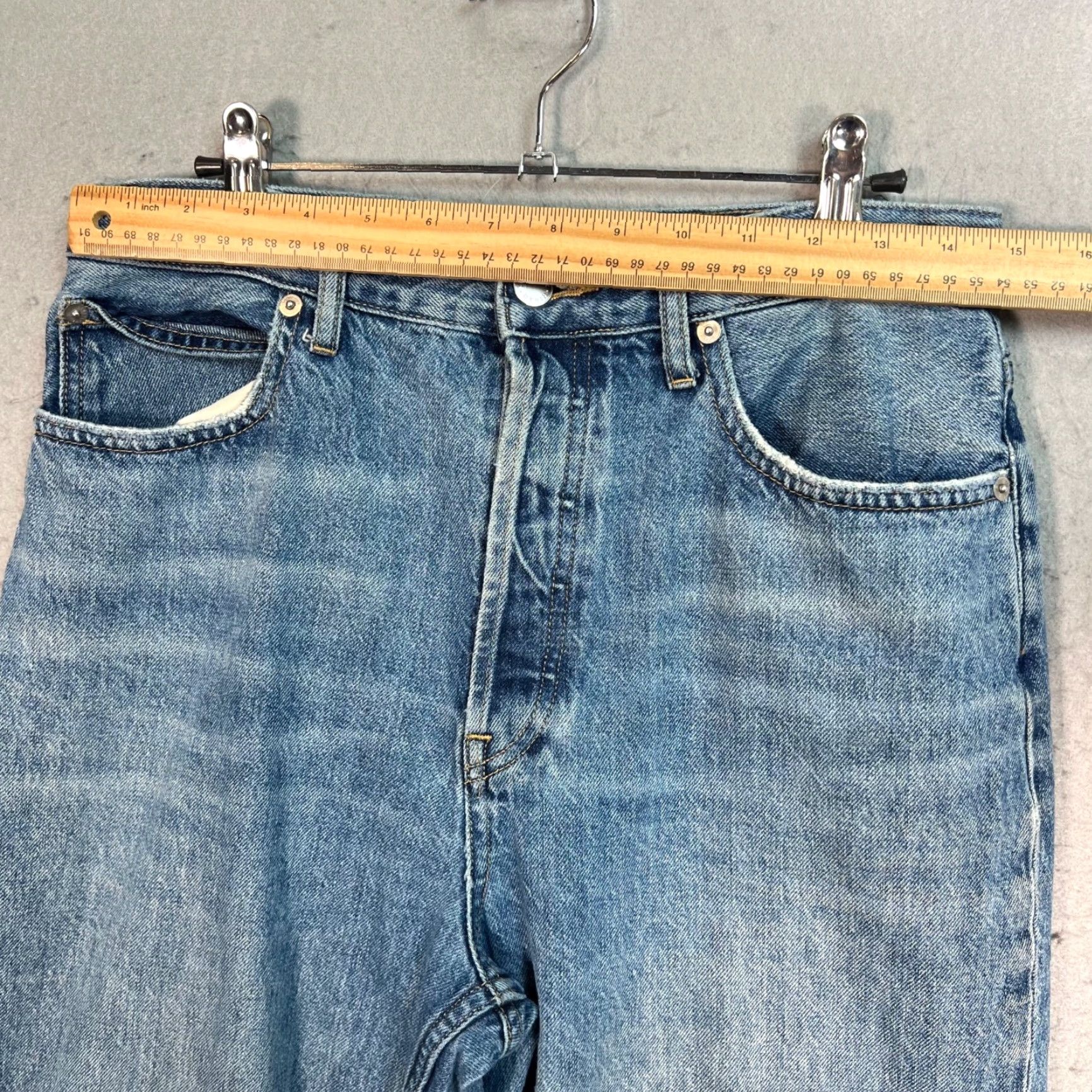 Everlane Everlane Jeans Mens 29 Blue Organic Cotton High-Waisted Straight-Leg Denim Shirt? Size US 29 - 5 Thumbnail