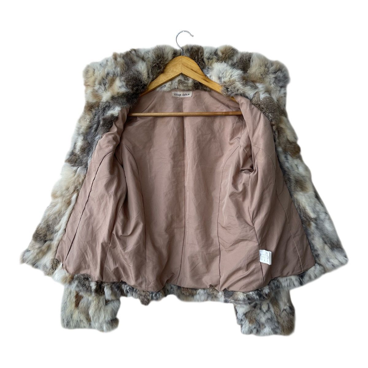 Other Vintage Real Rabbit Fur Mottled Coat Size M / US 6-8 / IT 42-44 - 3 Thumbnail
