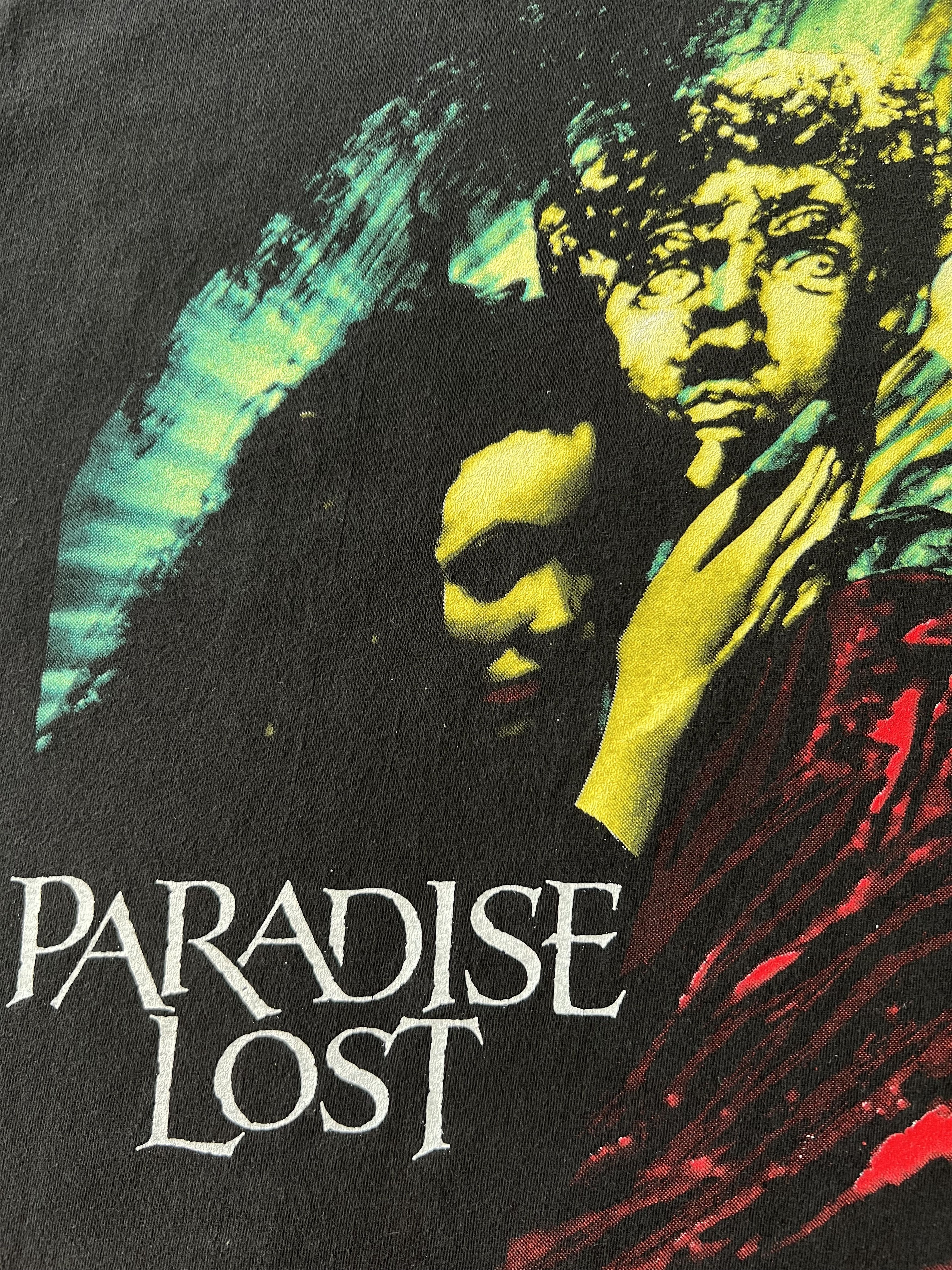 Band Tees Vintage 90s Paradise Lost Icon Cropped Black T-shirt Size US L / EU 52-54 / 3 - 4 Thumbnail