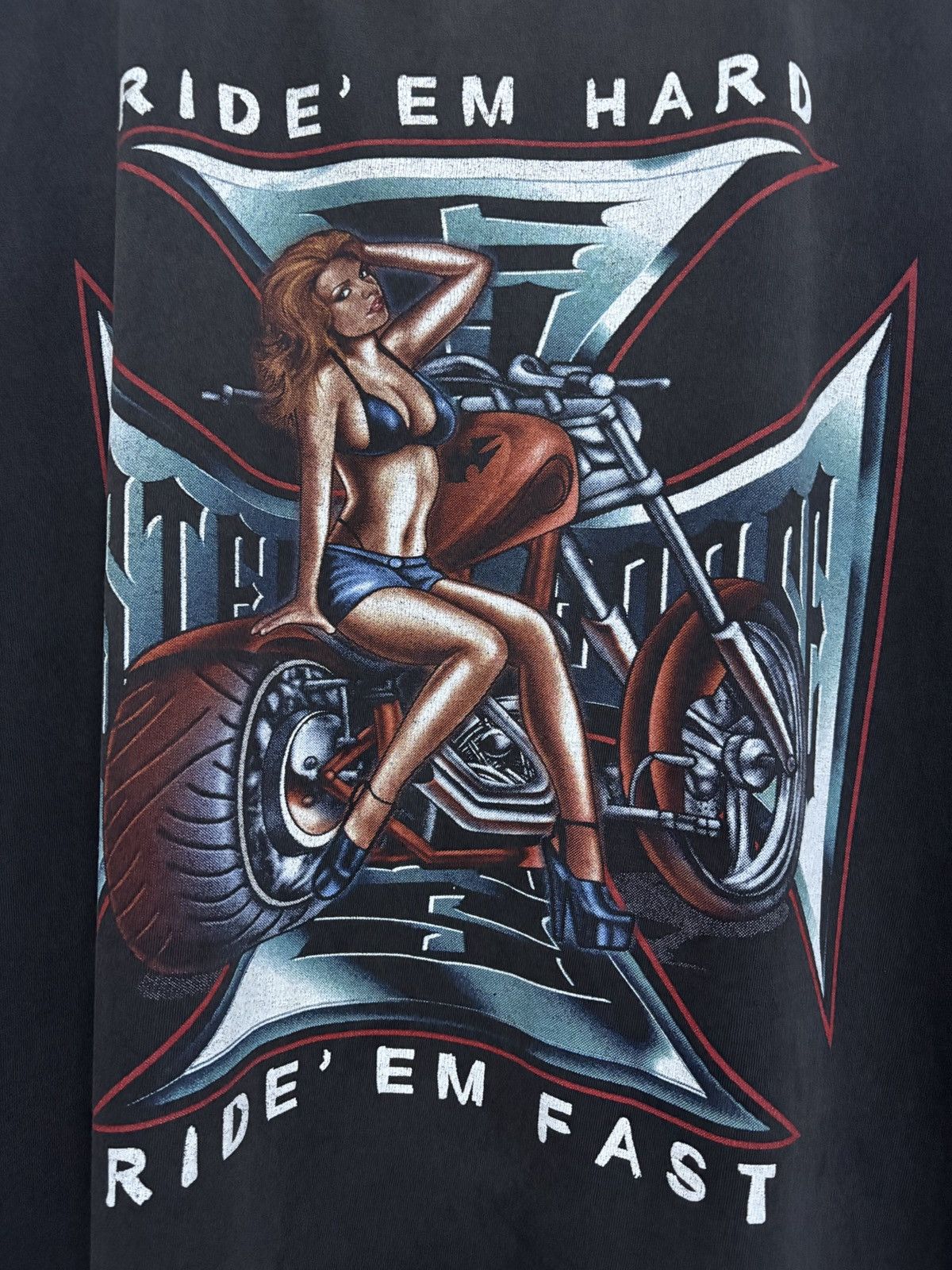 West Coast Choppers 2000's Bootleg West Coast Choppers / Ride' Em Fast T-Shirt Size US XL / EU 56 / 4 - 5 Thumbnail