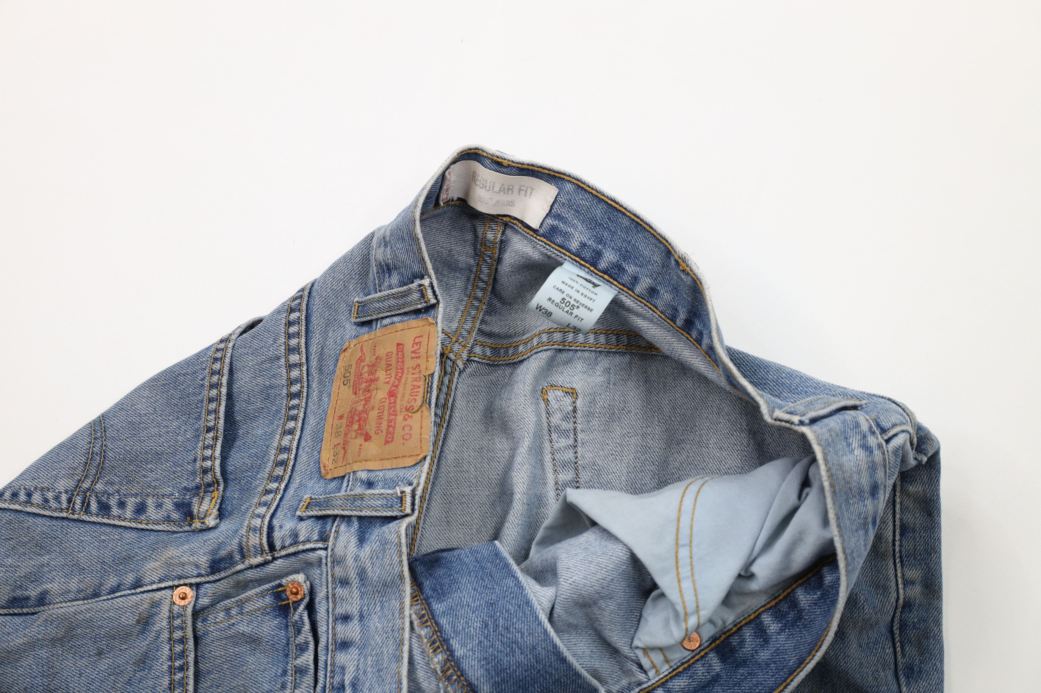 Levi's Vintage Y2K 2003 Levis 505 Regular Straight Leg Jeans Blue Size US 38 / EU 54 - 9 Thumbnail
