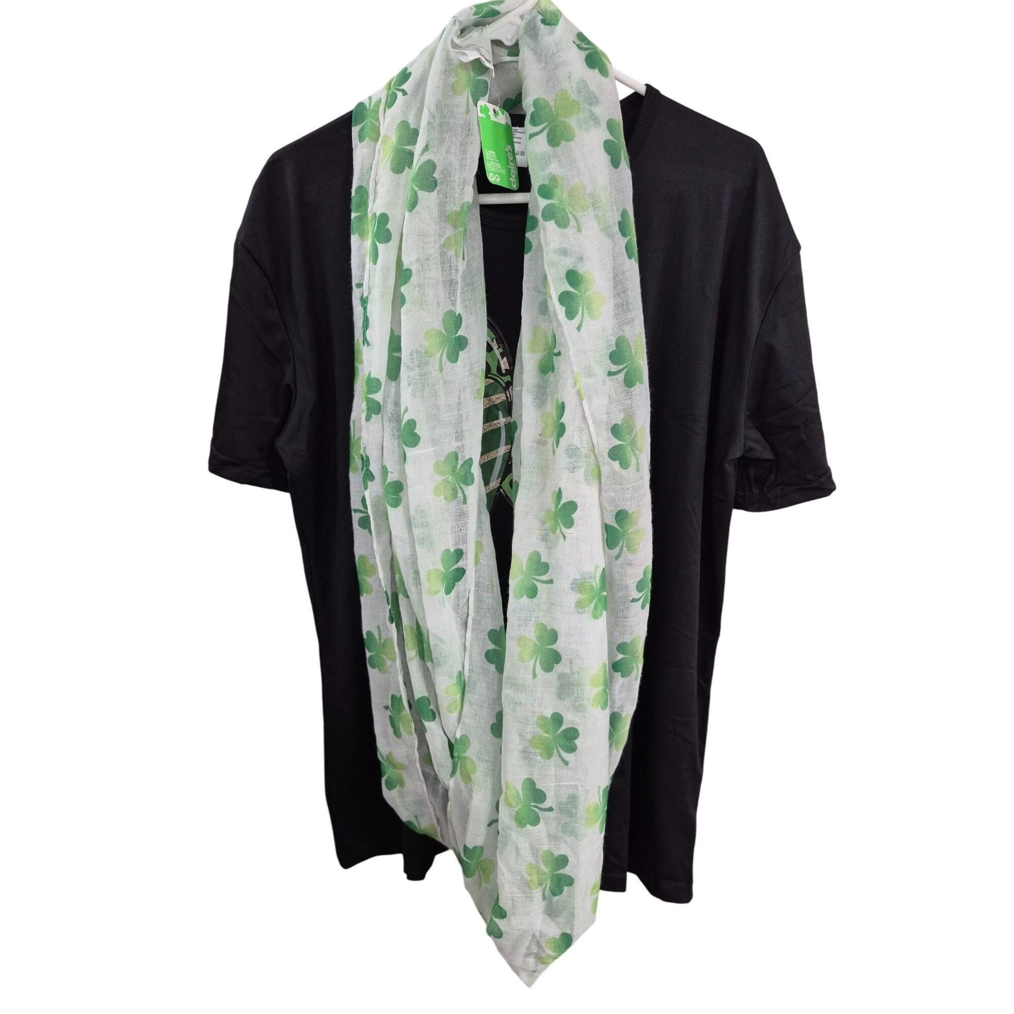 Other Shamrock Print Lightweight Infinity Scarf By Claires Size ONE SIZE - 1 Thumbnail