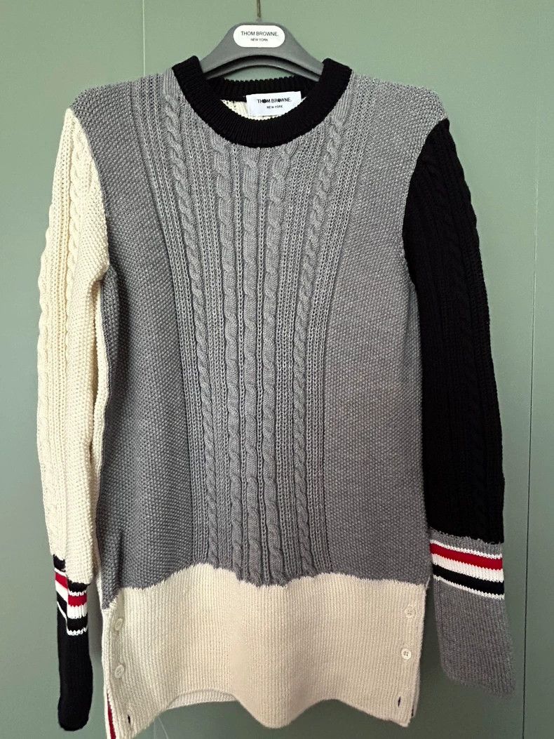 Thom Browne THOM BROWNE Wool Cable Knit Sweater - dmc Size US M / EU 48-50 / 2 - 1 Thumbnail