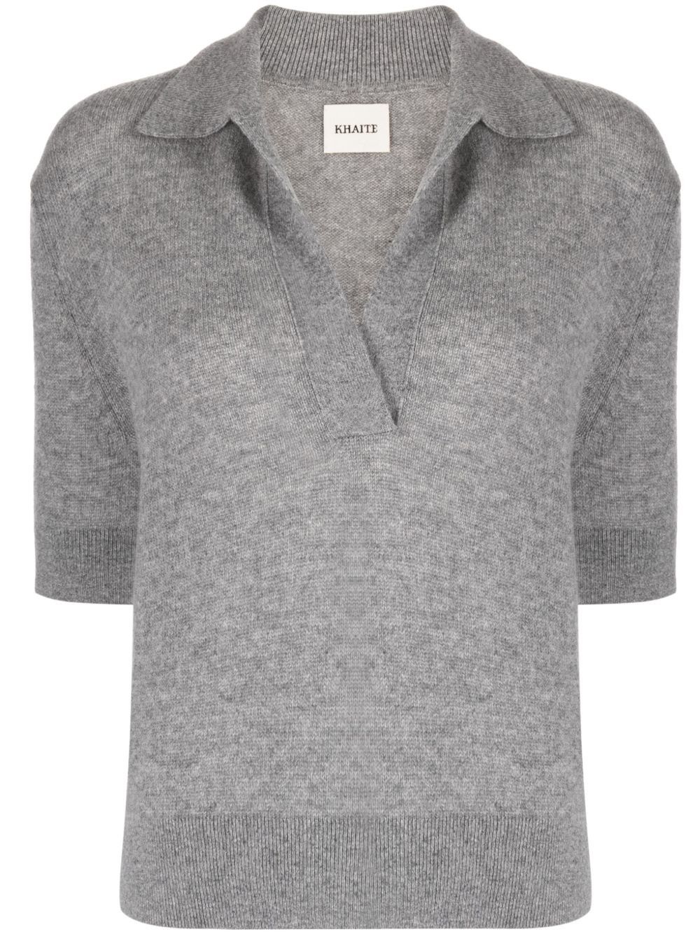 KHAITE SHRUNKEN CASHMERE POLO SHIRT Size L / US 10 / IT 46 - 1 Thumbnail