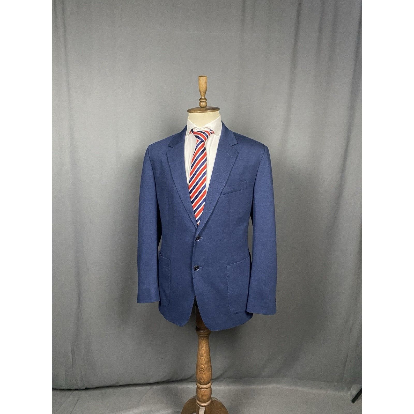 Hackett GREAT NWT Hackett Melange Knit Men's Blue Blazer Jacket Size Size 46R - 2 Thumbnail