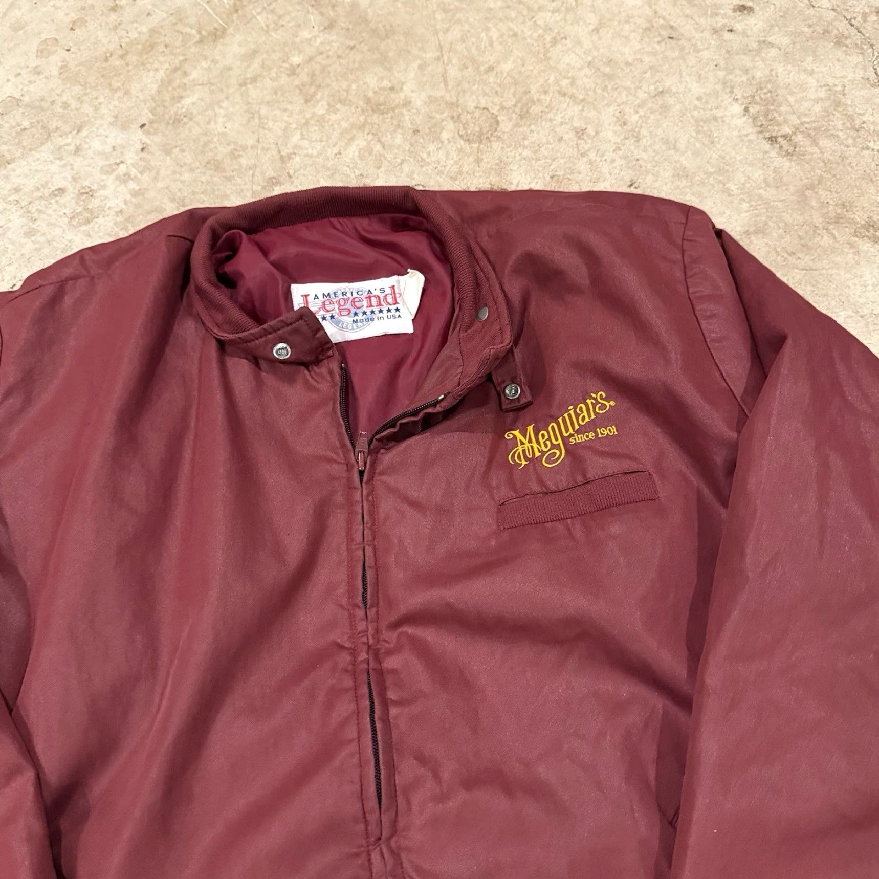 Vintage VINTAGE America's Legend Meguiar's Jacket Bomber Jacket Adult 2XL Burgundy USA Mens Size US XXL / EU 58 / 5 - 5 Thumbnail