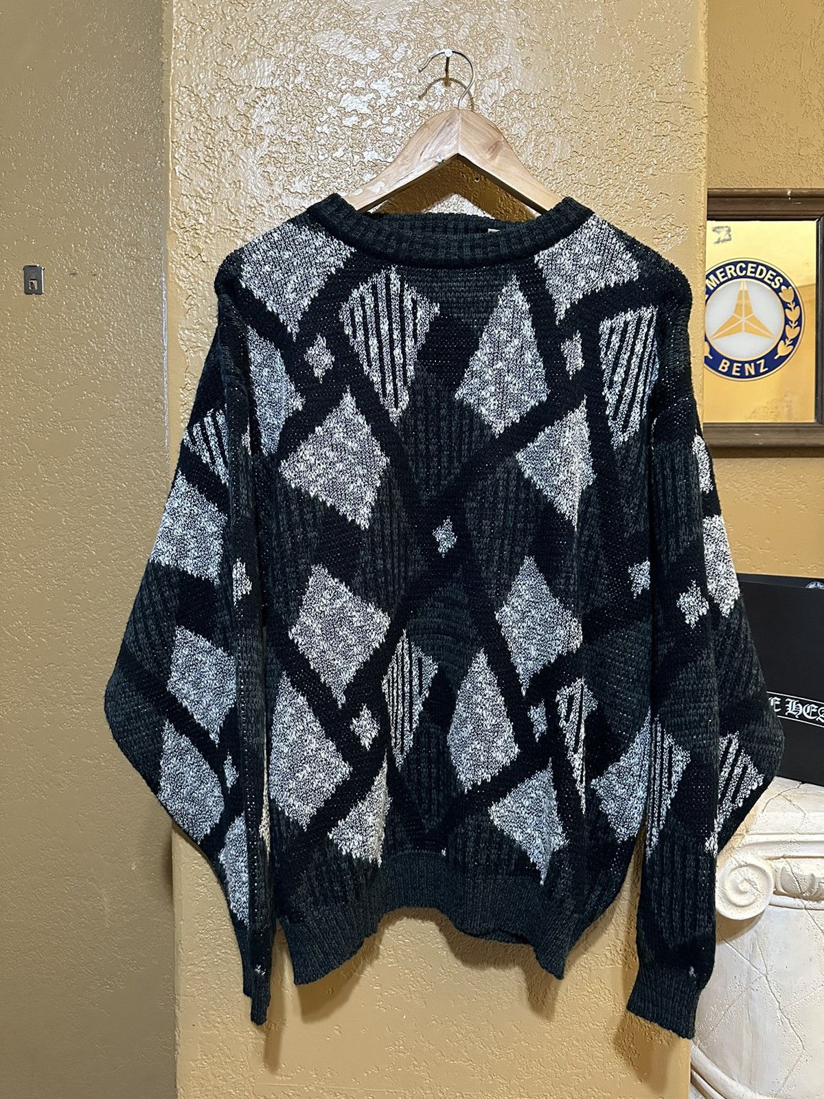 Point Zero × Vintage Vintage 90s Coogi Style Knit Sweater Large Grunge Size US L / EU 52-54 / 3 - 1 Thumbnail