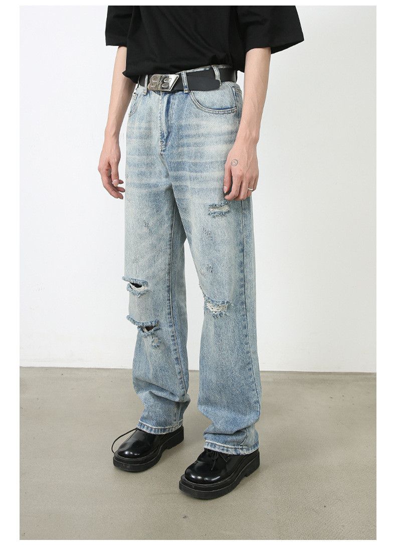 Japanese Brand × Vintage Men's American loose retro washed trendy ripped jeans Size US 32 / EU 48 - 5 Thumbnail