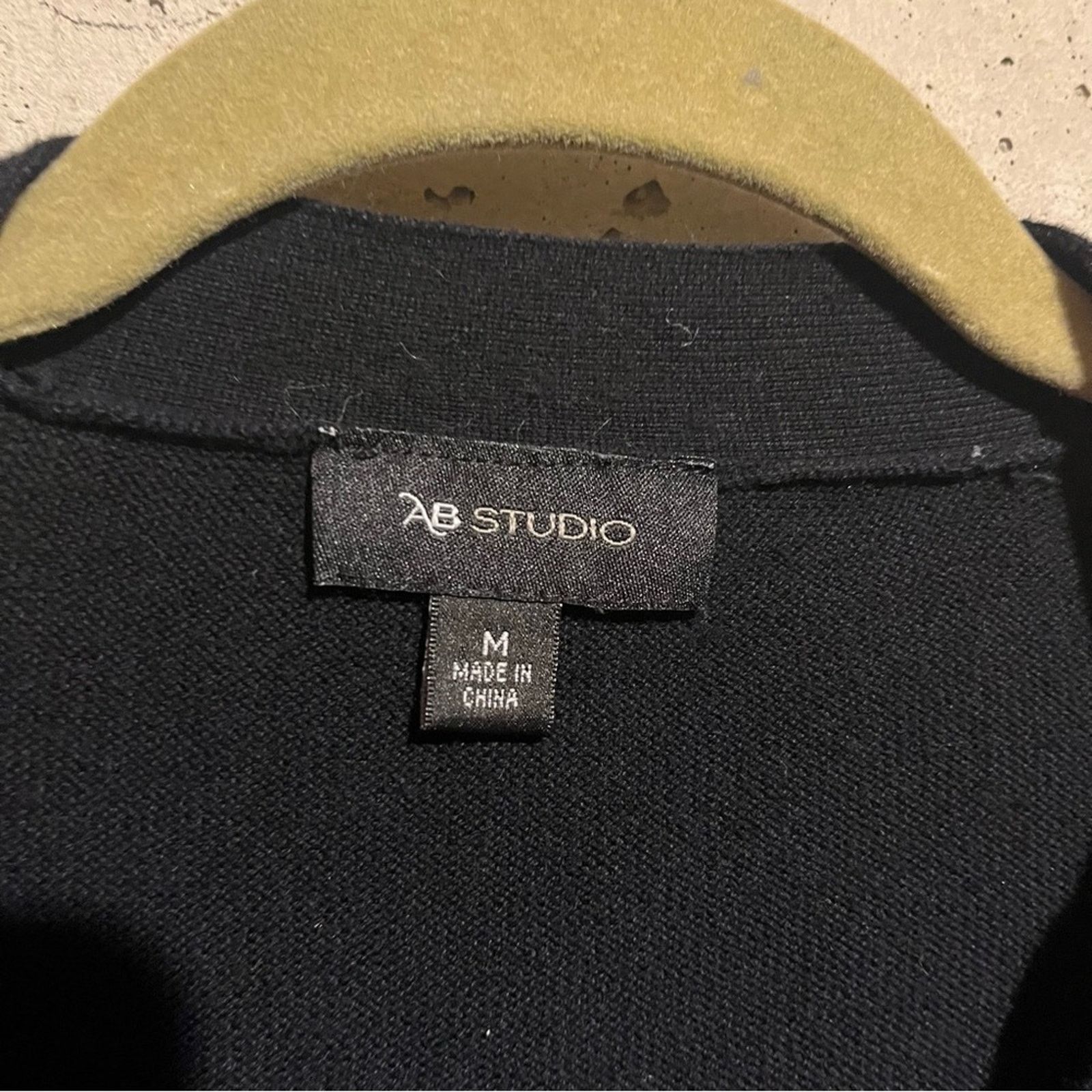 Other AB Studio Women's Black 3/4 Sleeve Lightweight Cardigan Sz M Size M / US 6-8 / IT 42-44 - 3 Thumbnail