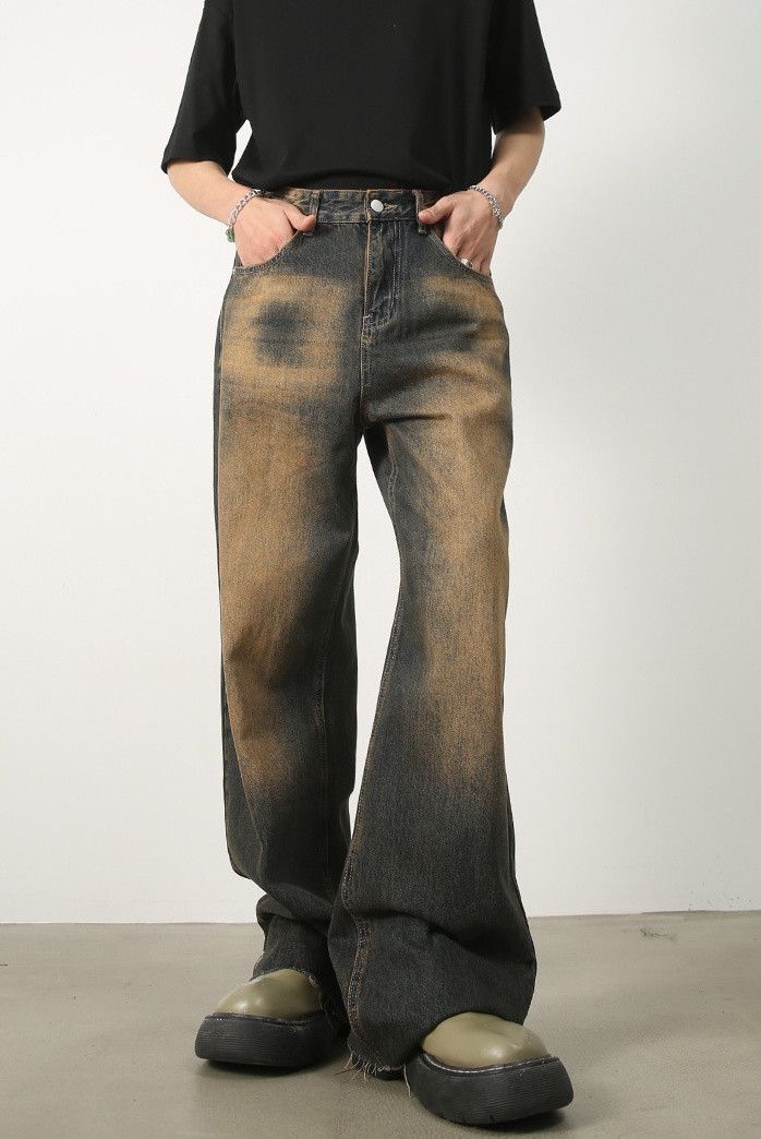 Japanese Brand × Jean Washed distressed rust-colored denim loose wide-leg Size US 32 / EU 48 - 2 Thumbnail