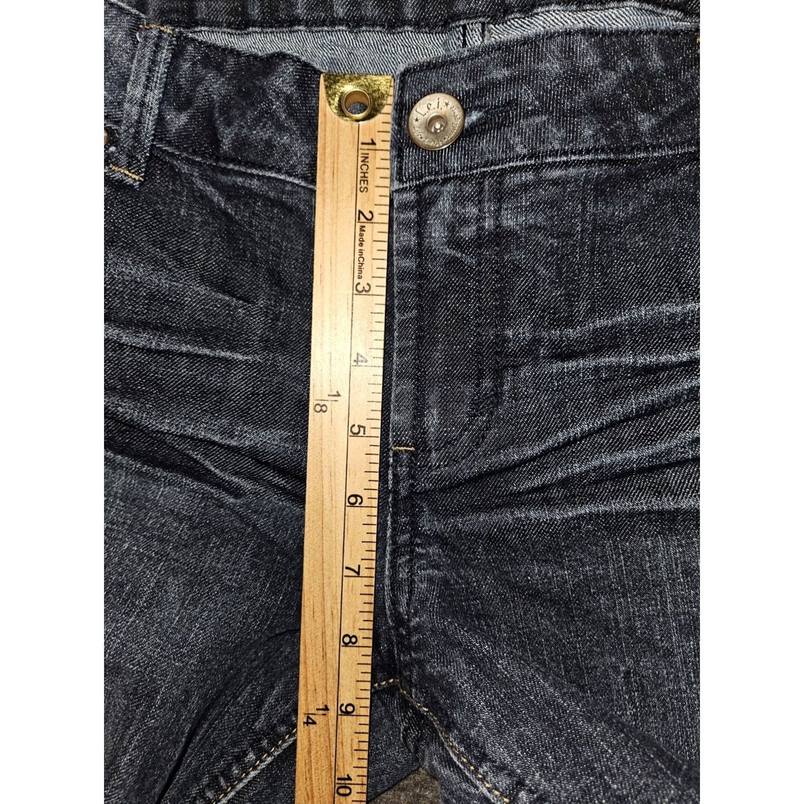 Vintage L.E.I. Ashley Trouble Jeans Skinny Denim 13 Juniors Low Rise Blue Embroidered, 90s Preppy Womens Jeans Size 34" / US 12 / IT 48 - 5 Thumbnail