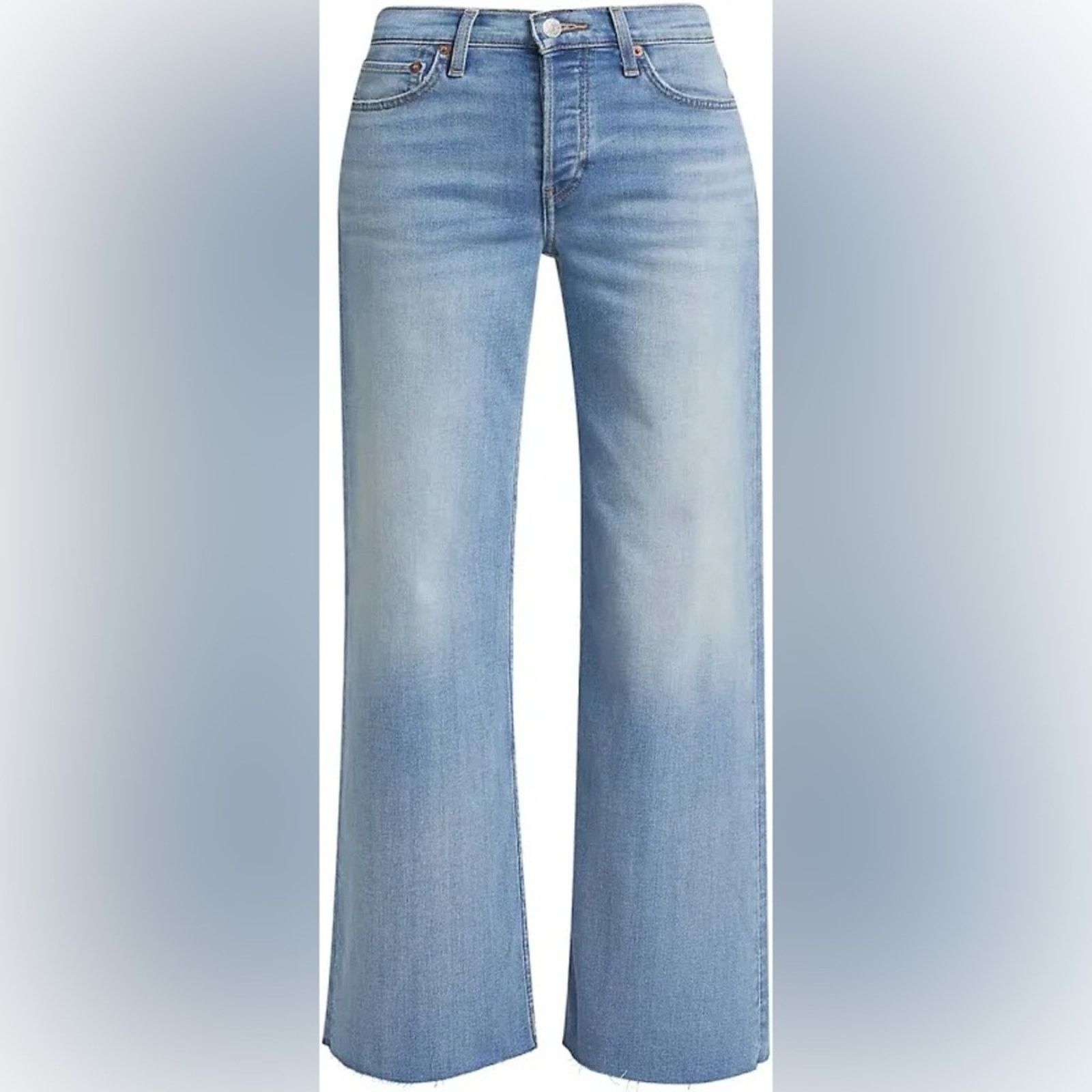 RE/DONE NEW - re/done Crop Wide-Leg Mid-Rise Jeans - Sz 24 - $295 Size 24" / US 00 / IT 34 - 3 Thumbnail