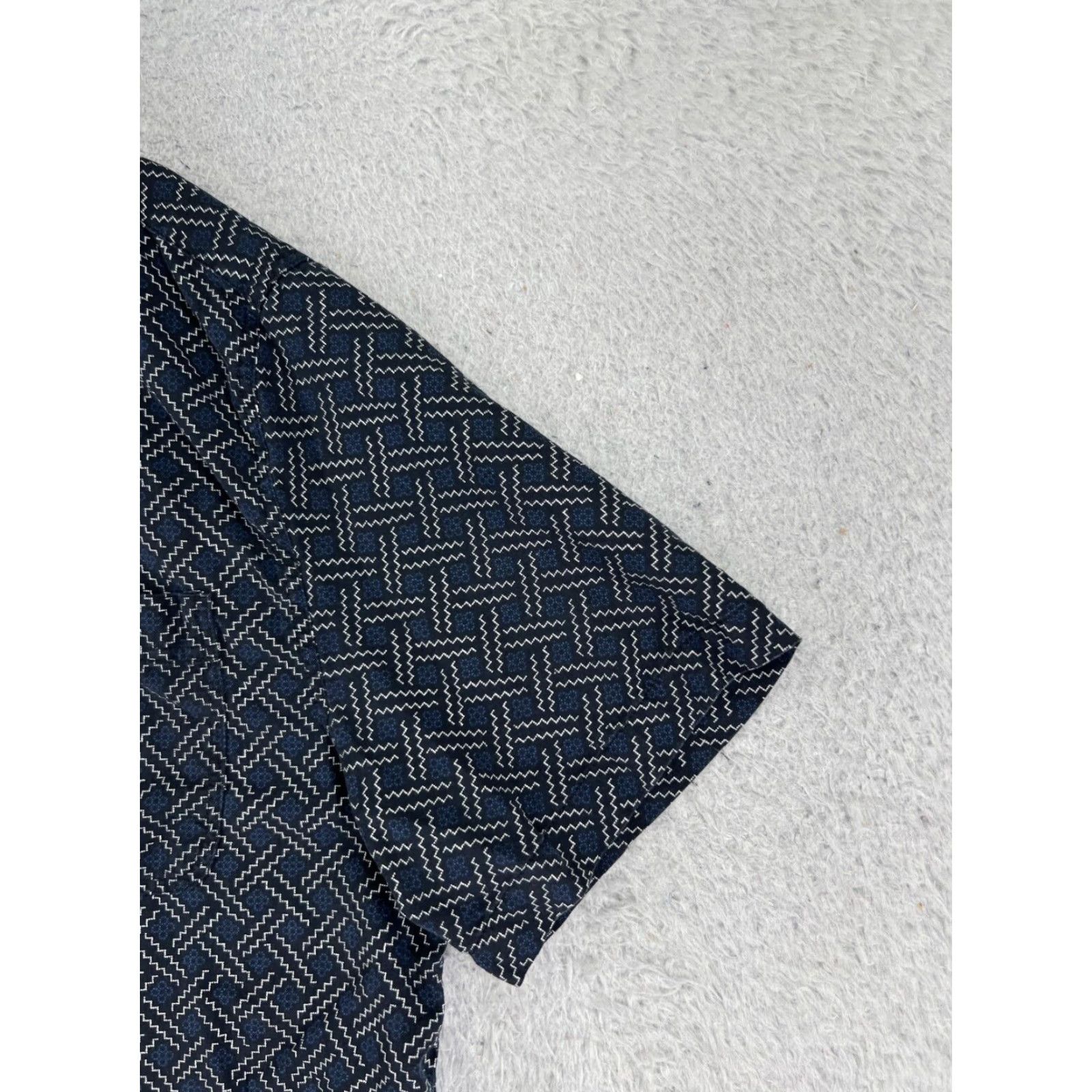 Nat Nast Nat Nast Shirt Adult Large Blue Silk Cotton Basketweave Button Up Camp Pocket Size US L / EU 52-54 / 3 - 2 Thumbnail