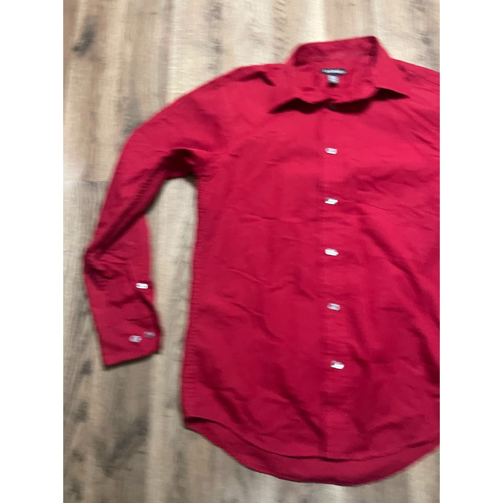 George George Shirt Mens Size Small 14-14.5 32-33 Red Button Up Long Sleeve Regular Size US S / EU 44-46 / 1 - 3 Thumbnail