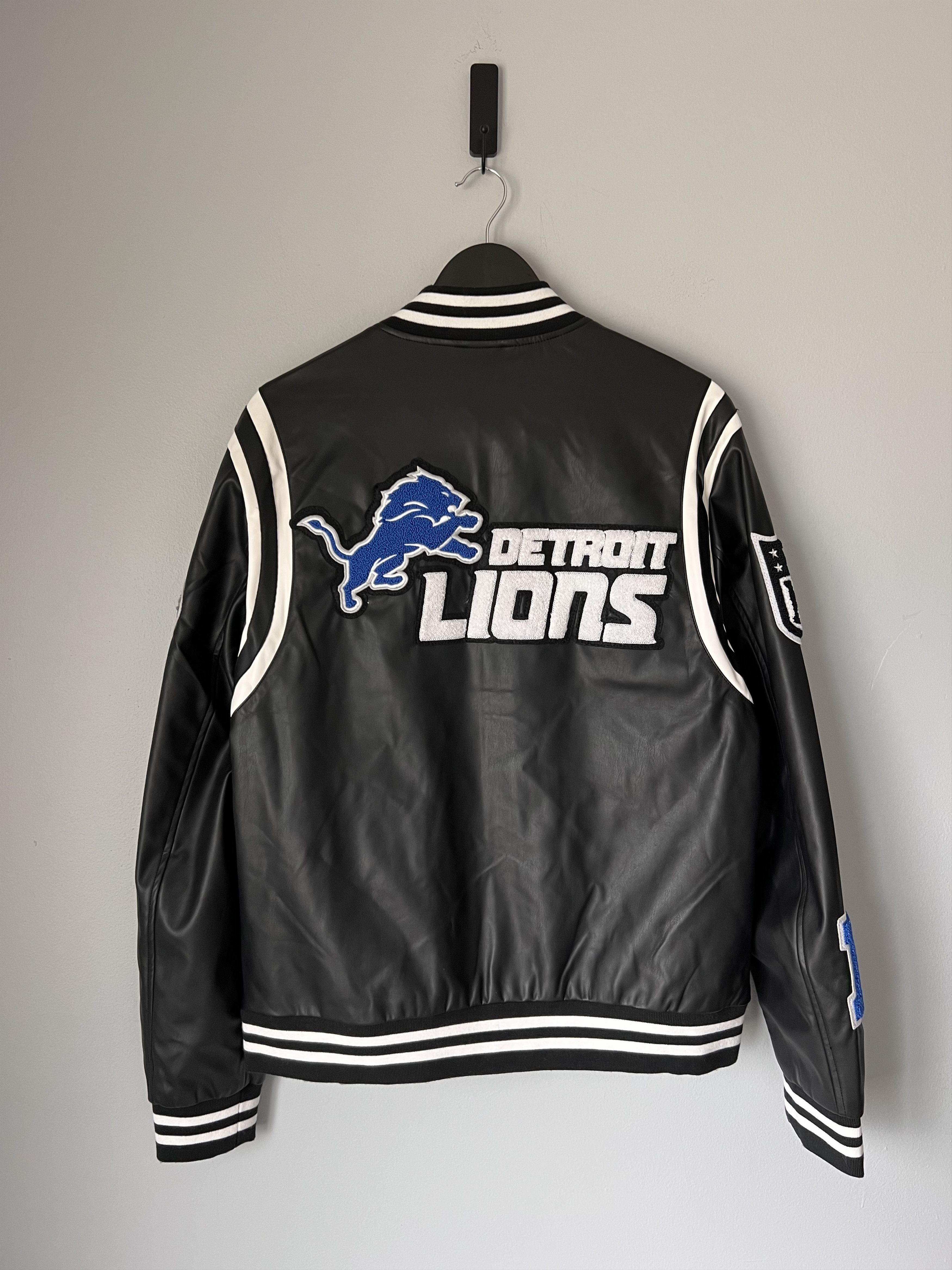 Jeff Hamilton Jeff Hamilton Detroit Lions Vegan Leather Bomber Jacket Size US L / EU 52-54 / 3 - 8 Thumbnail