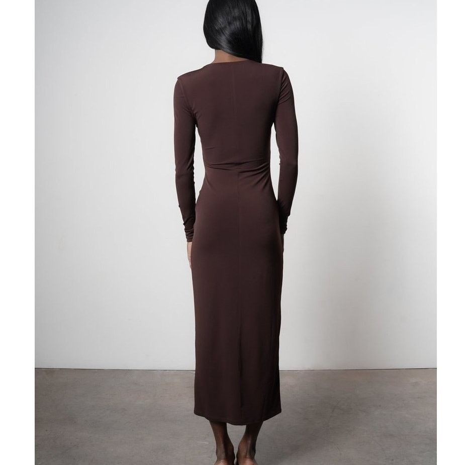 AYA MUSE Aya Muse Perugia Dress long sleeve brown size large L Size L / US 10 / IT 46 - 6 Thumbnail