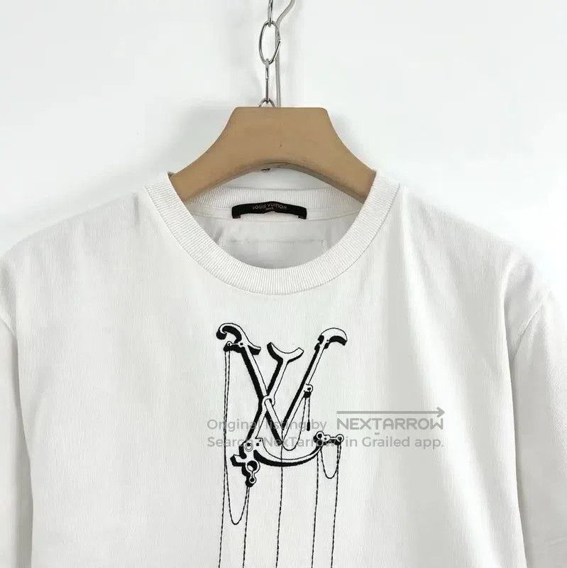 Louis Vuitton Louis Vuitton White Embroidered Cotton T. Size S / US 4 / IT 40 - 3 Thumbnail