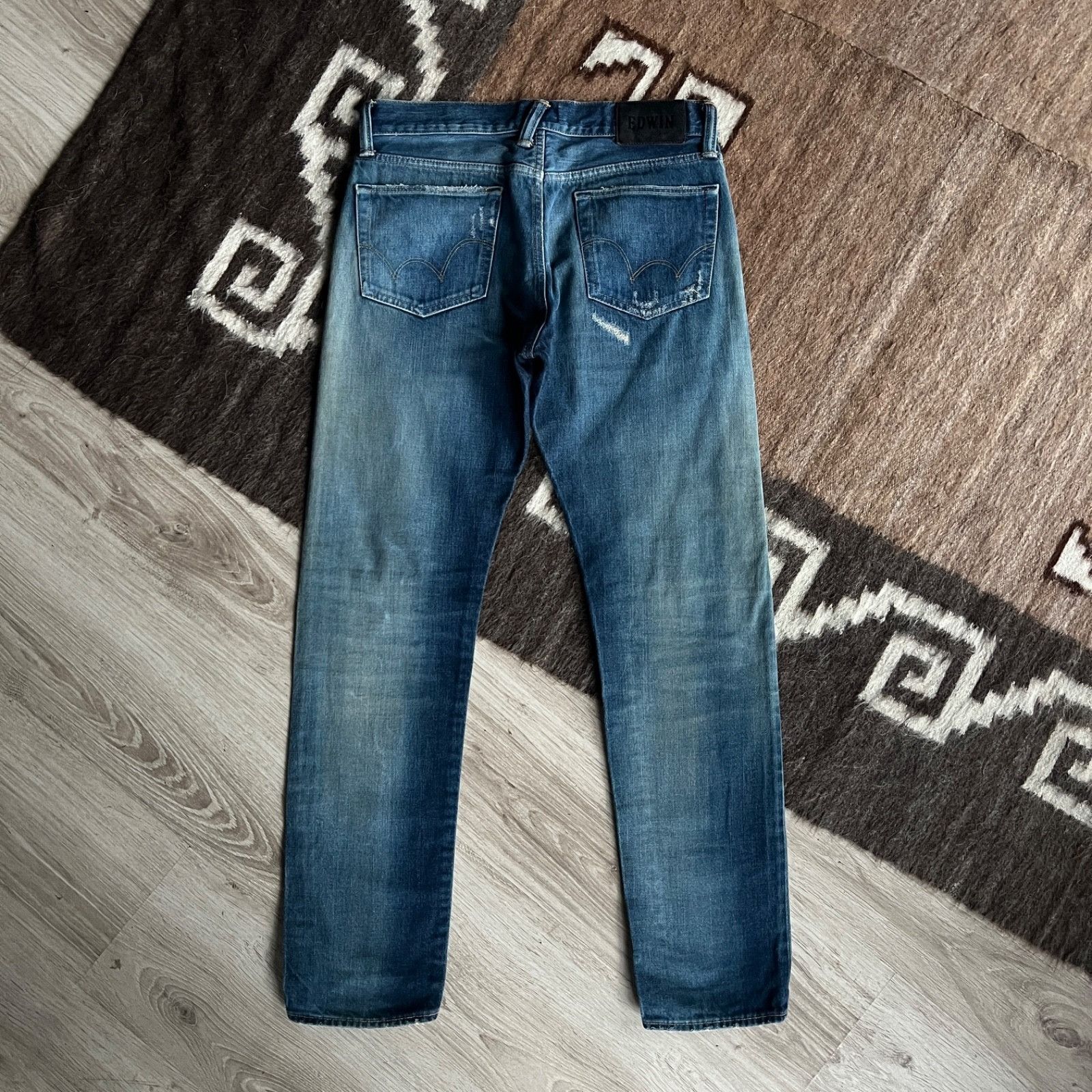 Edwin Edwin Selvedge Jeans Japanese Denim Slim Fit Distressed 9828 Size US 32 / EU 48 - 2 Thumbnail