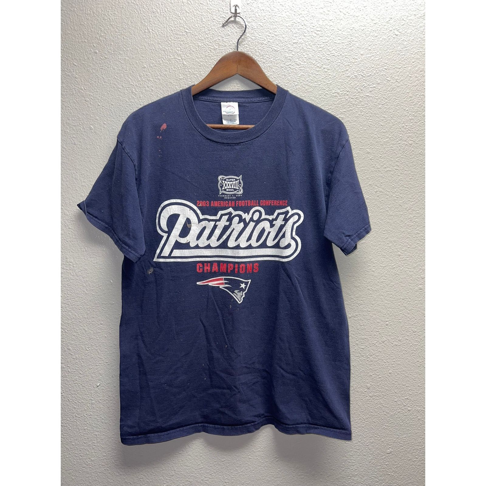 Delta Vintage New England Patriots Shirt Super Bowl AFC Tee 2003 Size US M / EU 48-50 / 2 - 1 Thumbnail