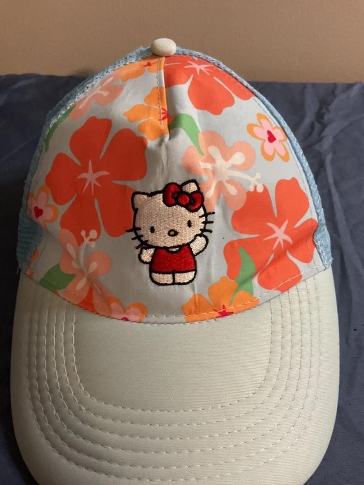 Other Hello Kitty Tropical Floral Blue Mesh SnapBack Hat Size ONE SIZE - 1 Thumbnail