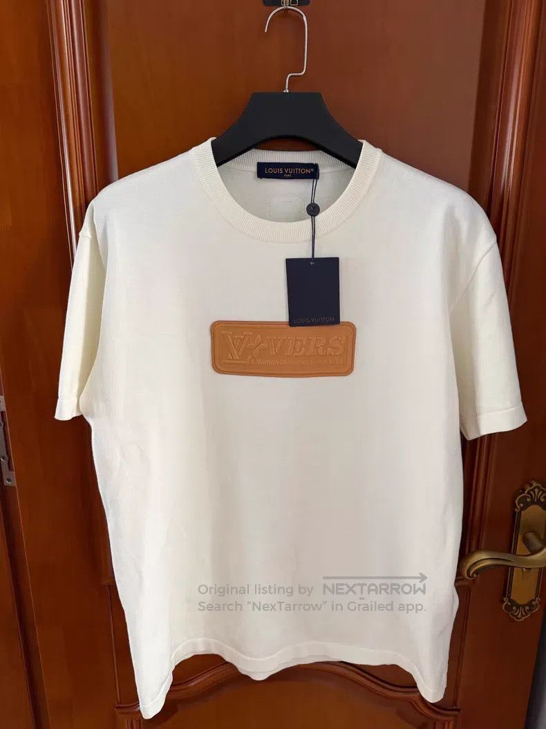 Louis Vuitton Louis Vuitton White leather label knit short sleeves Size US XL / EU 56 / 4 - 1 Thumbnail