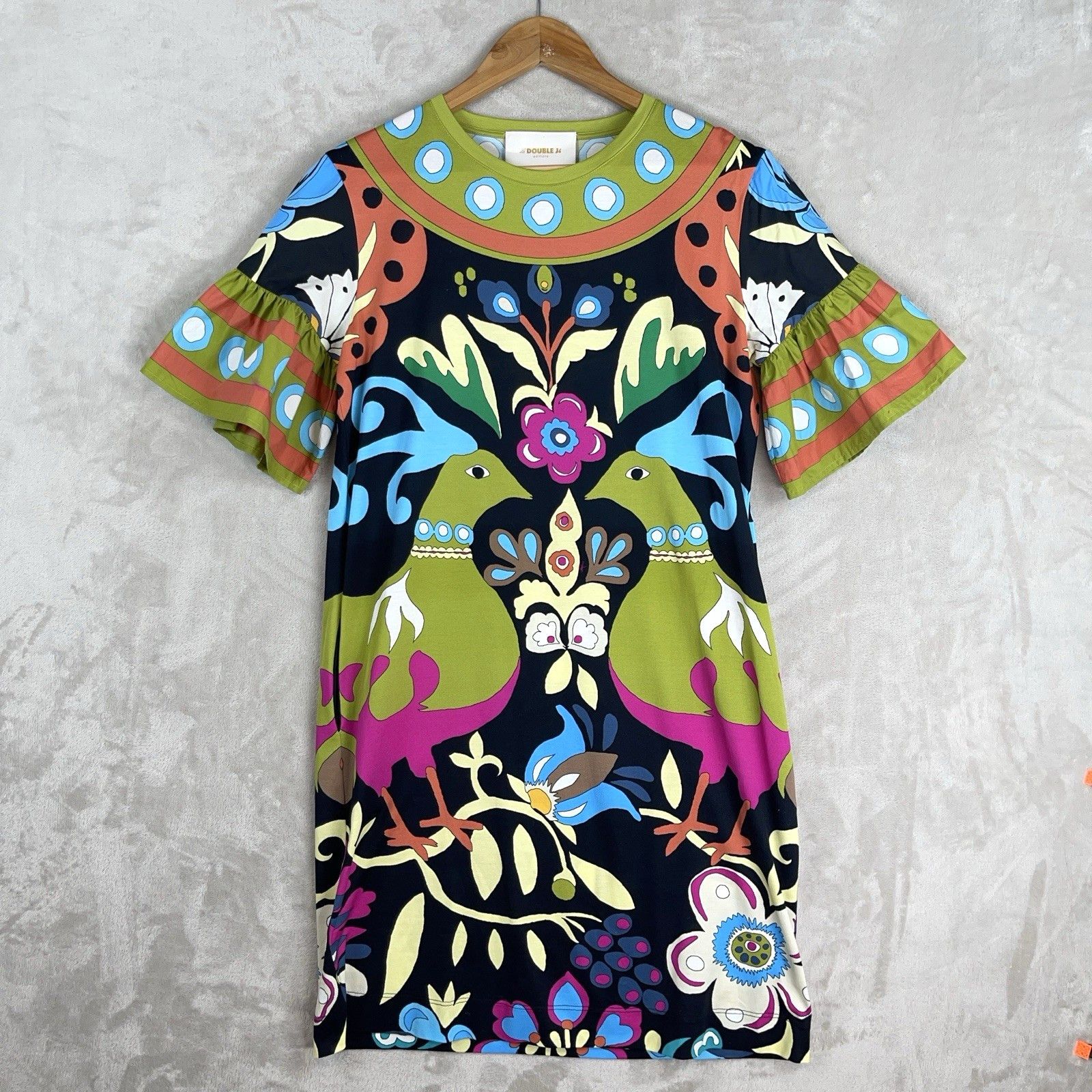 La DoubleJ La Double J Walk The Dog Peacock Print Short Dress XS Italy Size XS / US 0-2 / IT 36-38 - 2 Thumbnail