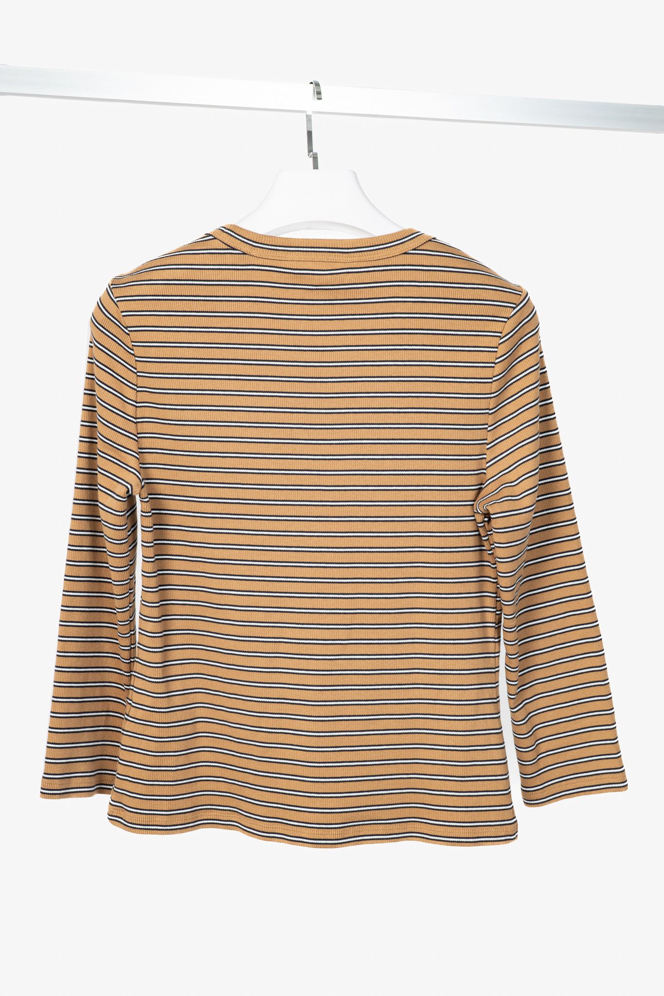 Veronica Beard Veronica Beard Pruitt Striped Three-Quarter-Sleeve Shirt Size L / US 10 / IT 46 - 2 Thumbnail
