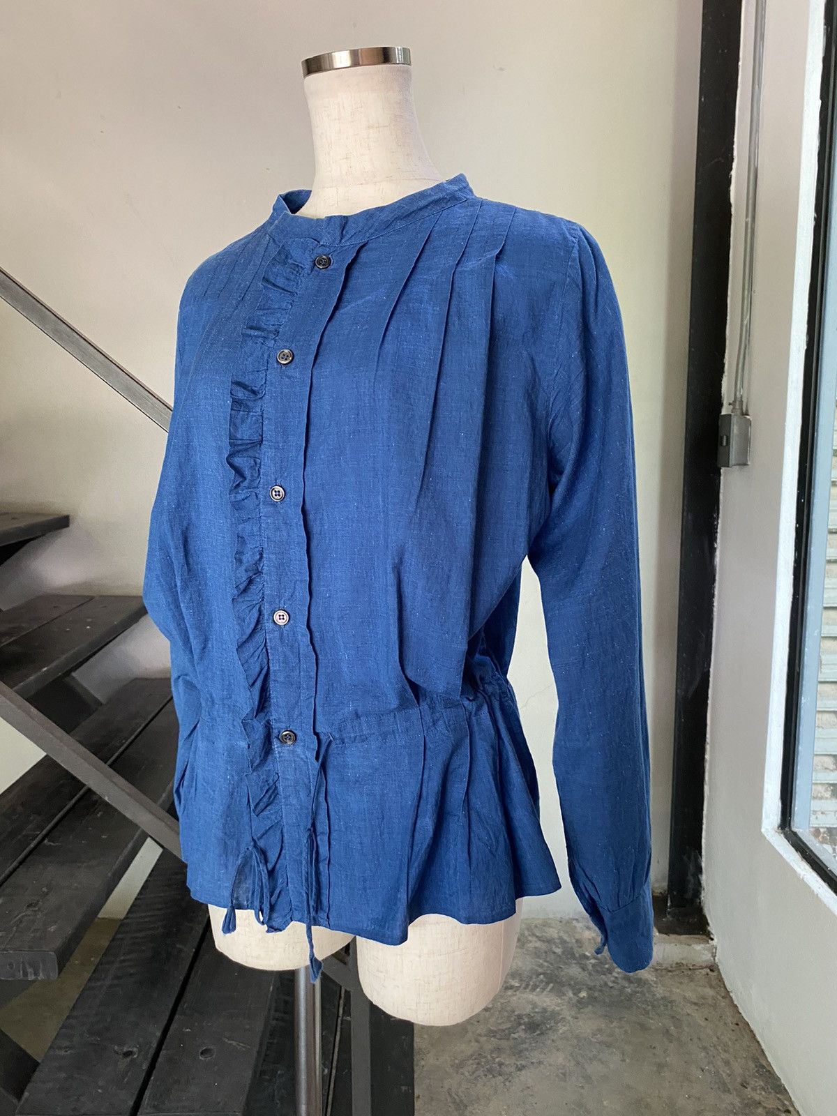 45rpm Ruffled indigo Blouse