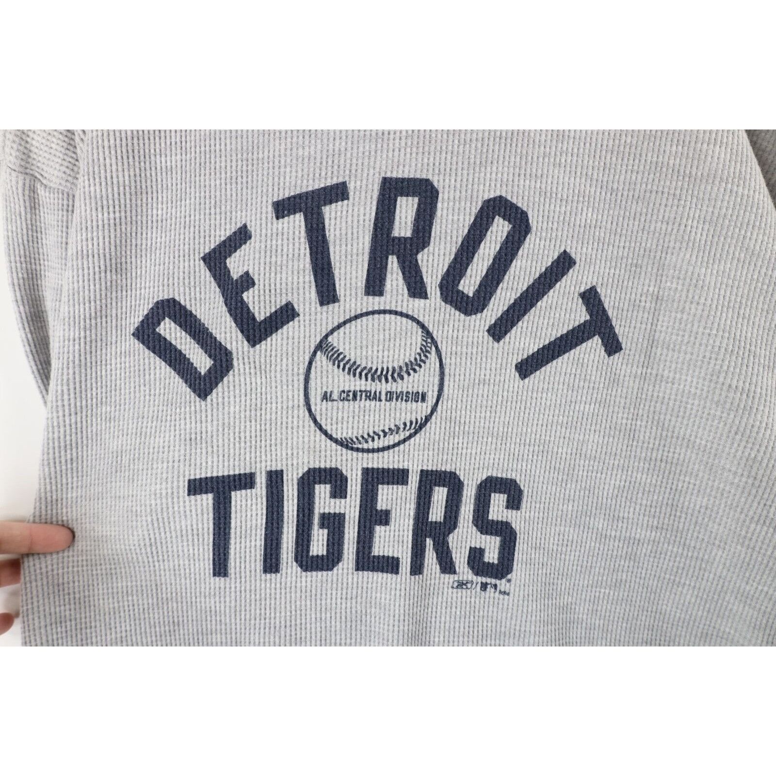 Reebok × Vintage Vintage Reebok Detroit Tigers Thermal Waffle Knit T-Shirt Size US L / EU 52-54 / 3 - 4 Thumbnail