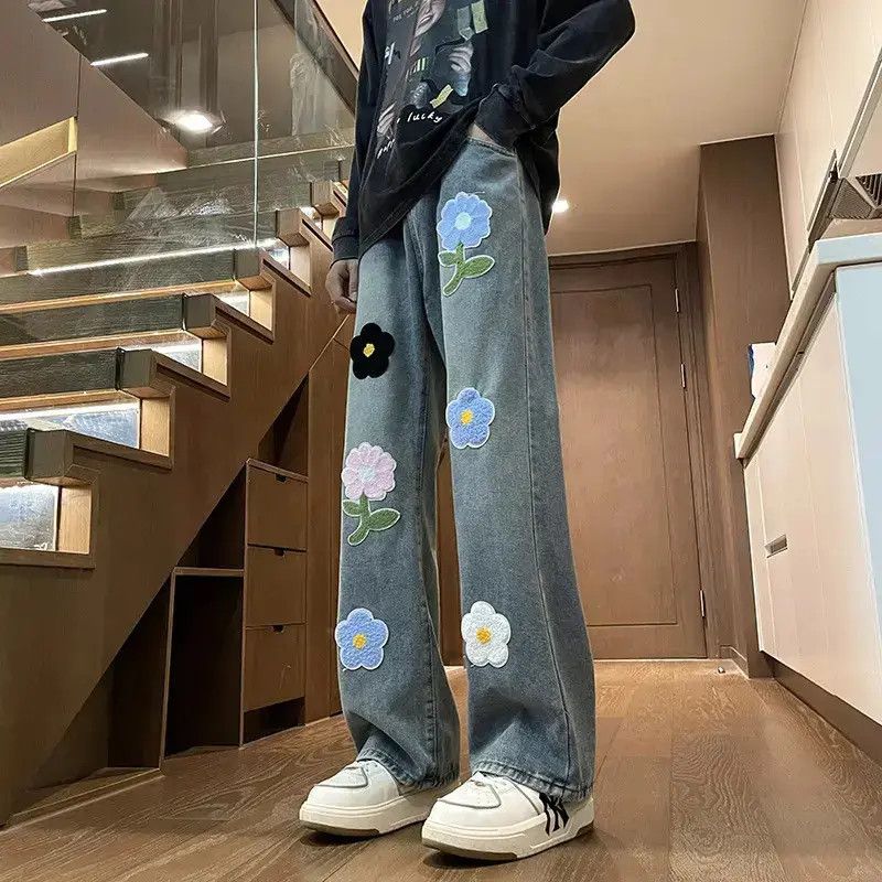 Japanese Brand Retro loose straight leg wide leg jeans Size US 32 / EU 48 - 2 Thumbnail