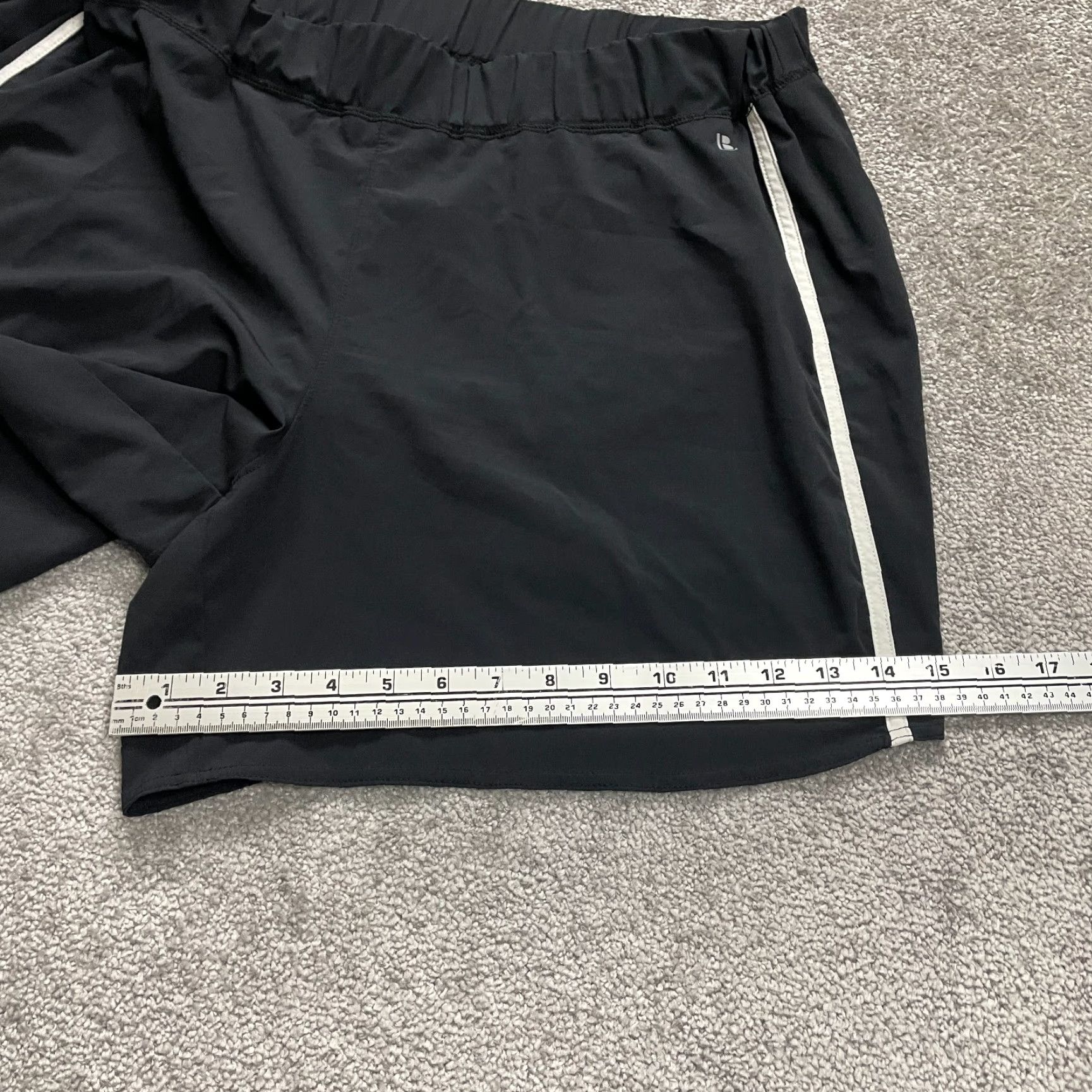 Vintage B Active Shorts Women 14/16 Black White Elastic Athletic Athleisure Running 36x6 Size 36" / US 14 / IT 50 - 7 Thumbnail