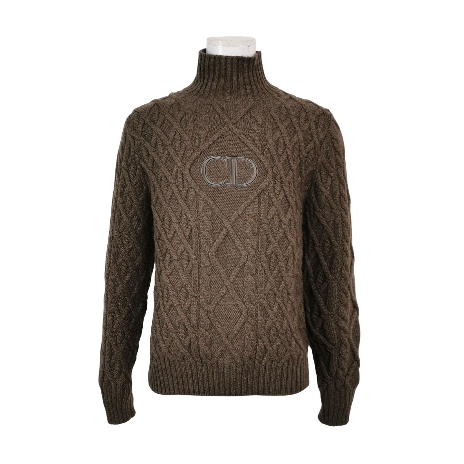 Dior Dior Cashmere CD Logo Cable Knit Turtleneck Sweater M Size US M / EU 48-50 / 2 - 1 Thumbnail