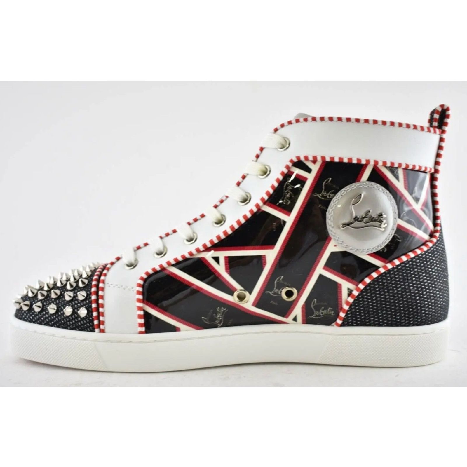 Christian Louboutin Christian Louboutin Mens Lou Spikes Orlato Flat Black Size US 9.5 / EU 42-43 - 8 Thumbnail