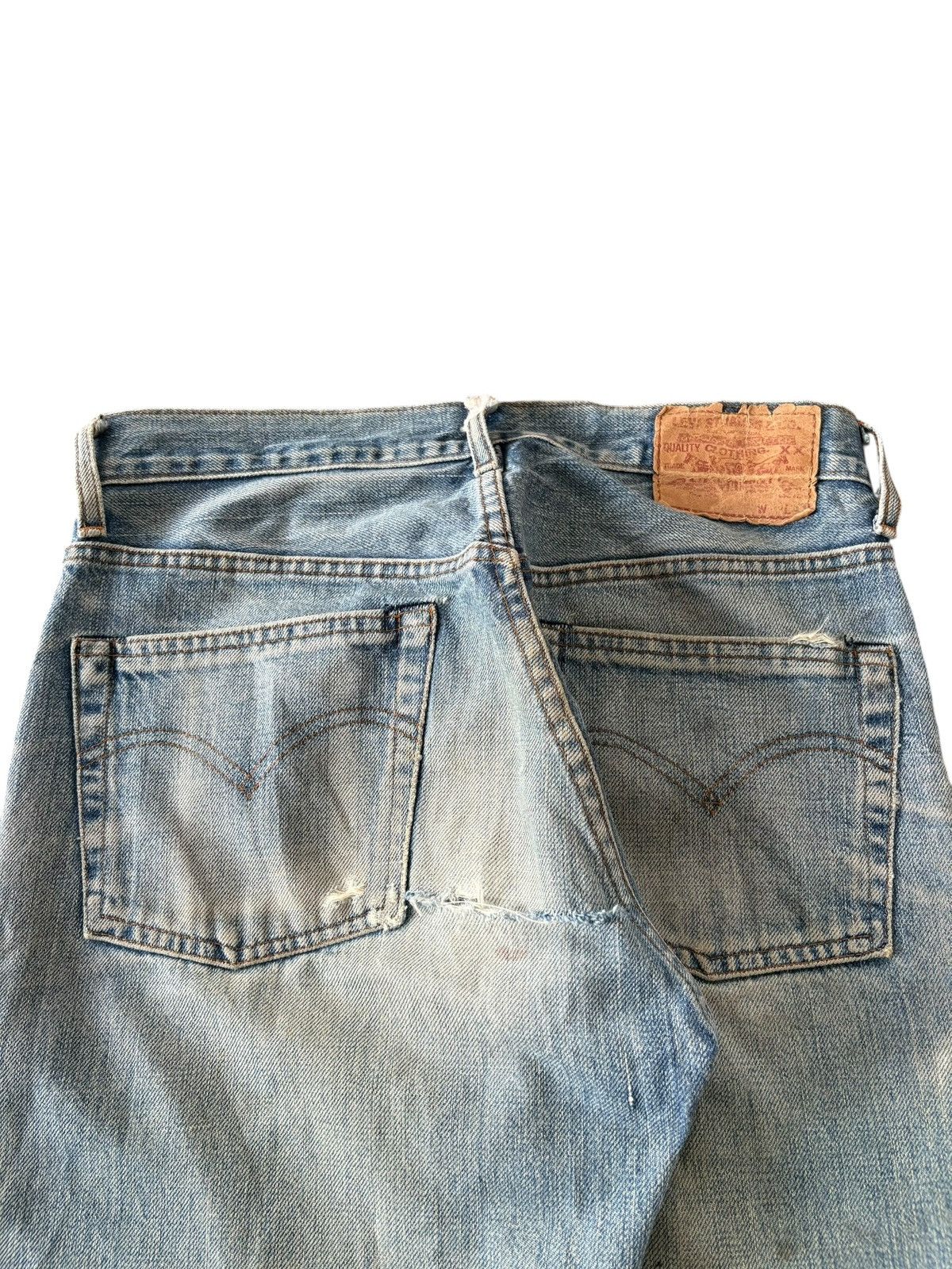 Levi's Vintage 90s Levis 502 Big E Selvedge Mud Wash Distress Jeans Size US 29 - 4 Thumbnail