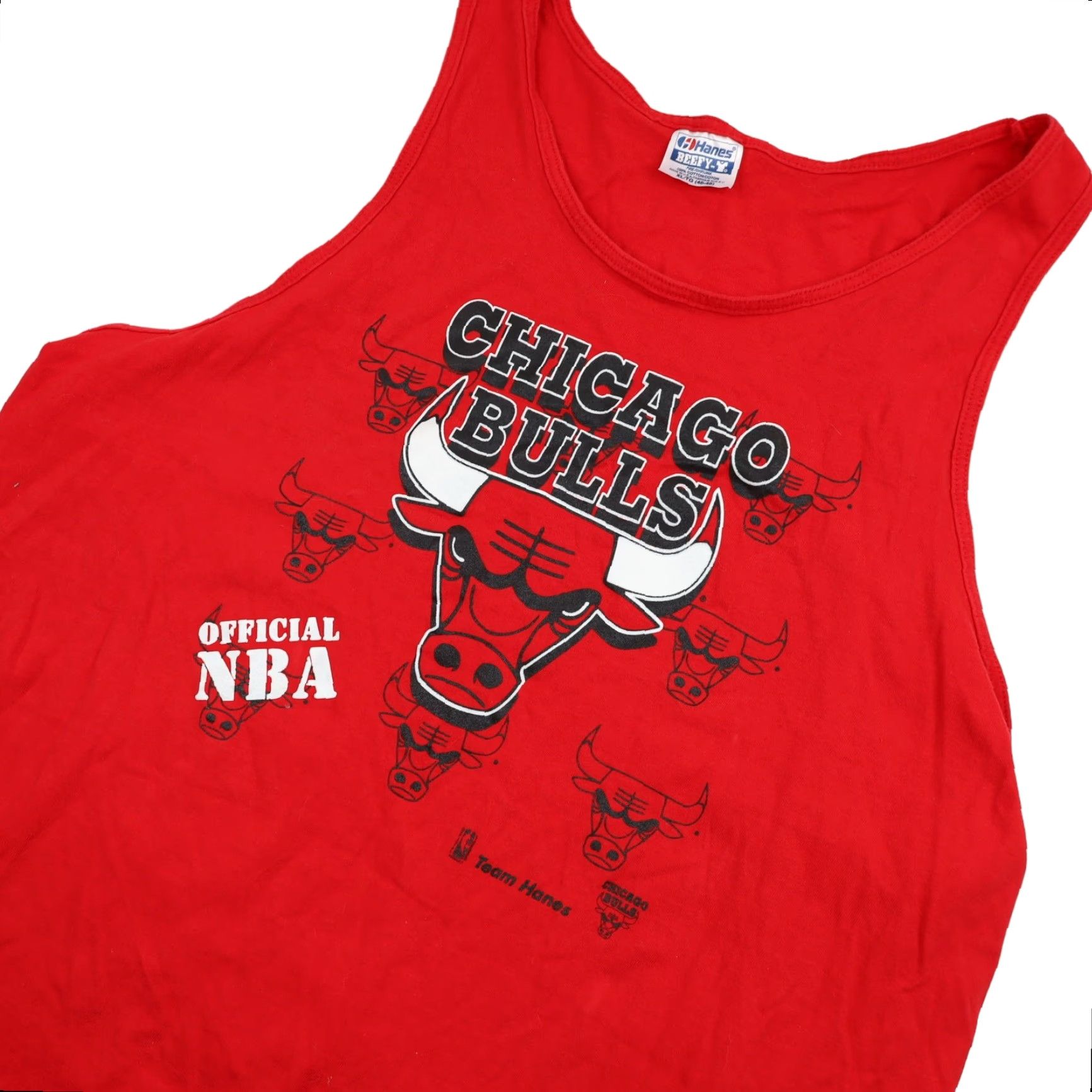 NBA VINTAGE Hanes Chicago Bulls Tank Top Shirt XL Men Red Notes 90s Graphic Hanes USA Made Basketball Mens Team NBA Size US XL / EU 56 / 4 - 2 Thumbnail