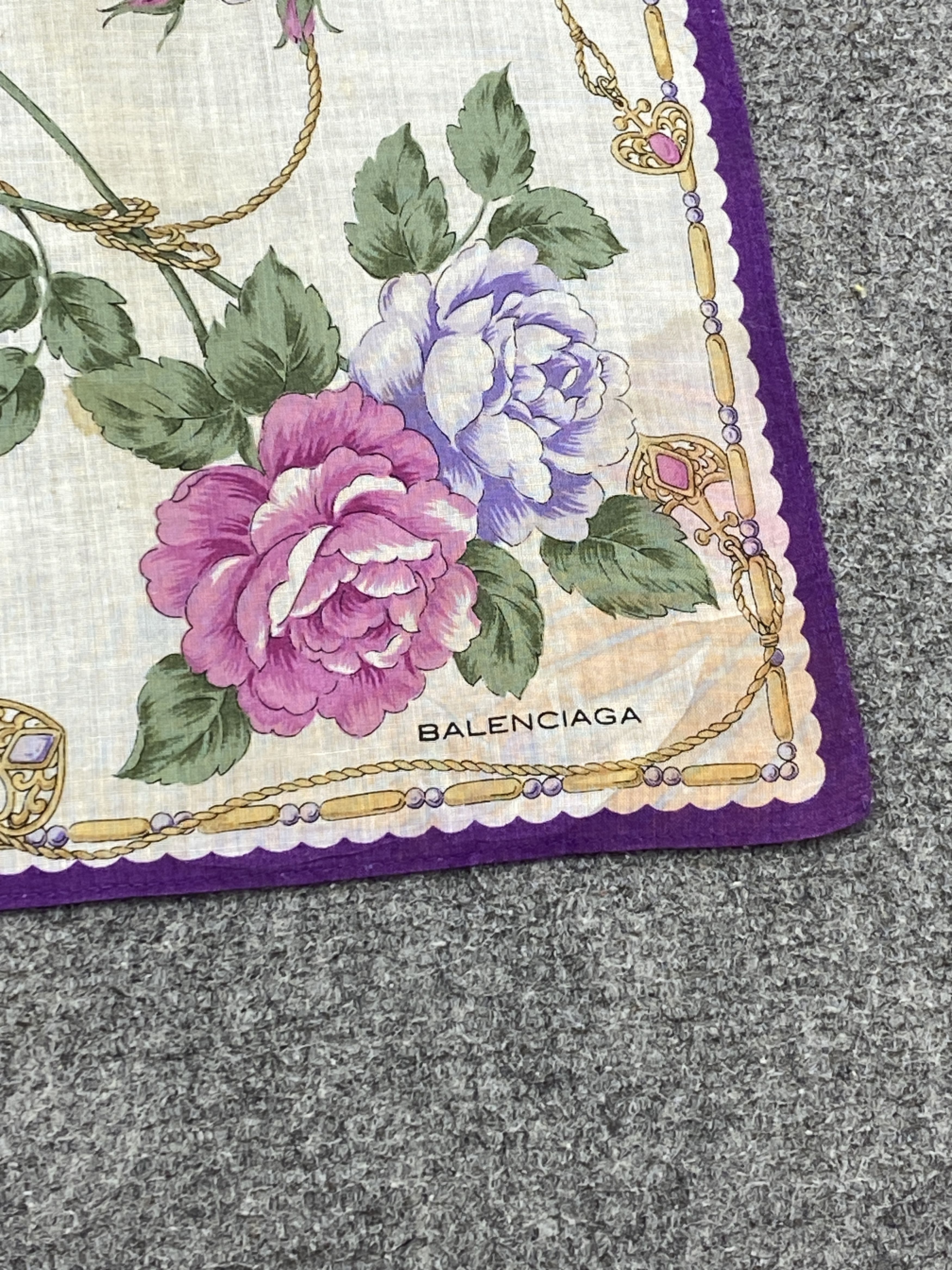 Balenciaga Balenciaga Floral Handkerchief / Neckerchief HKC0999 Size ONE SIZE - 5 Thumbnail